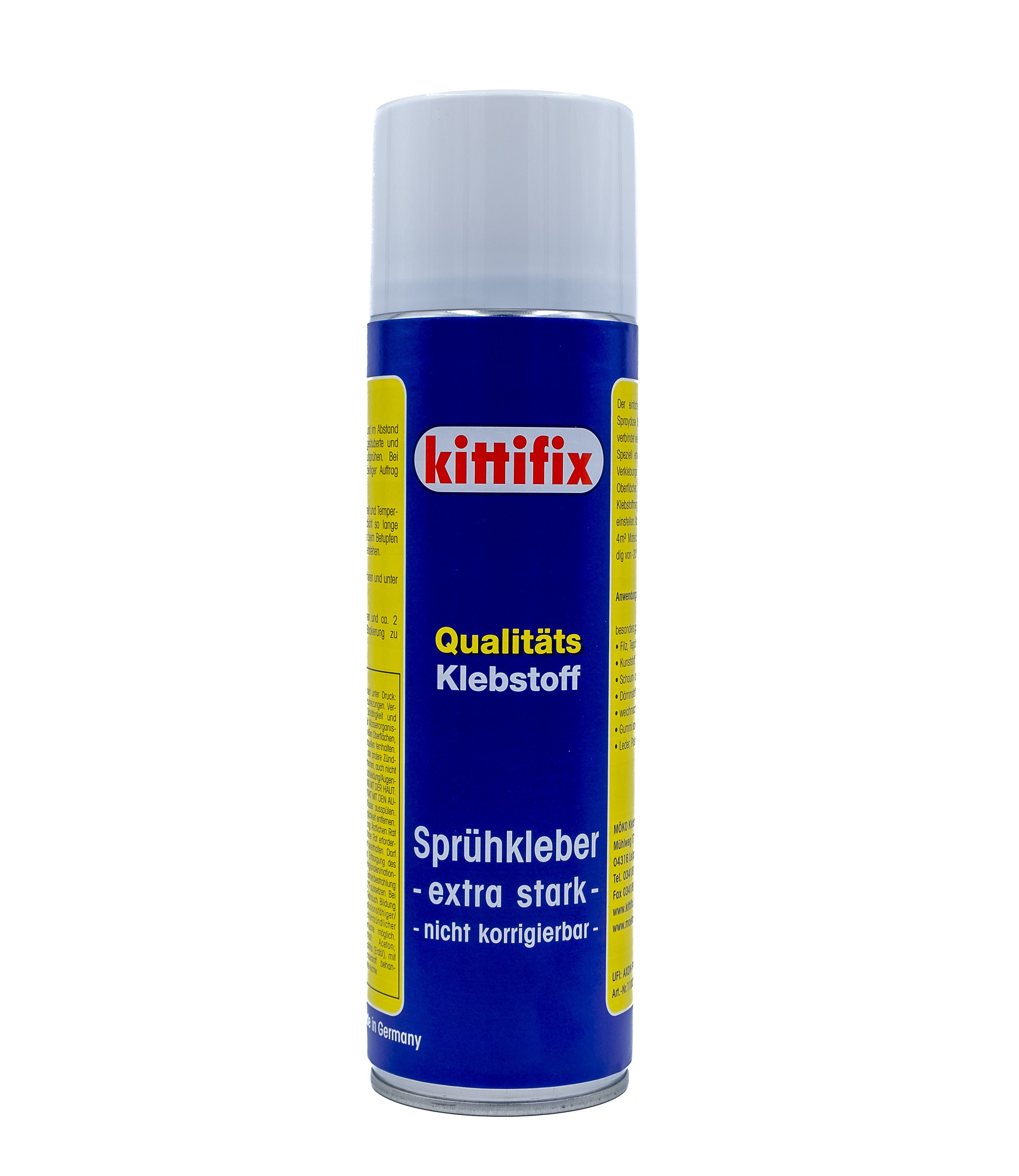 Kittifix Klebstoff Sprühkleber - extra stark - nicht korrigierbar 500ml, hohe Klebkraft extra stark