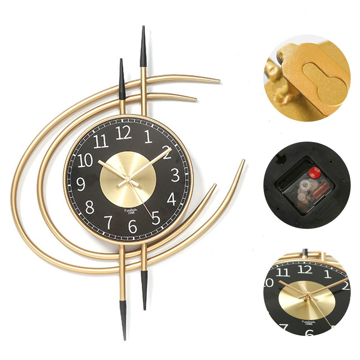 Welikera Wanduhr Leichte Luxus-Wanduhr, 54*41*4 Stumm Wohnzimmer Hotel Wanduhr