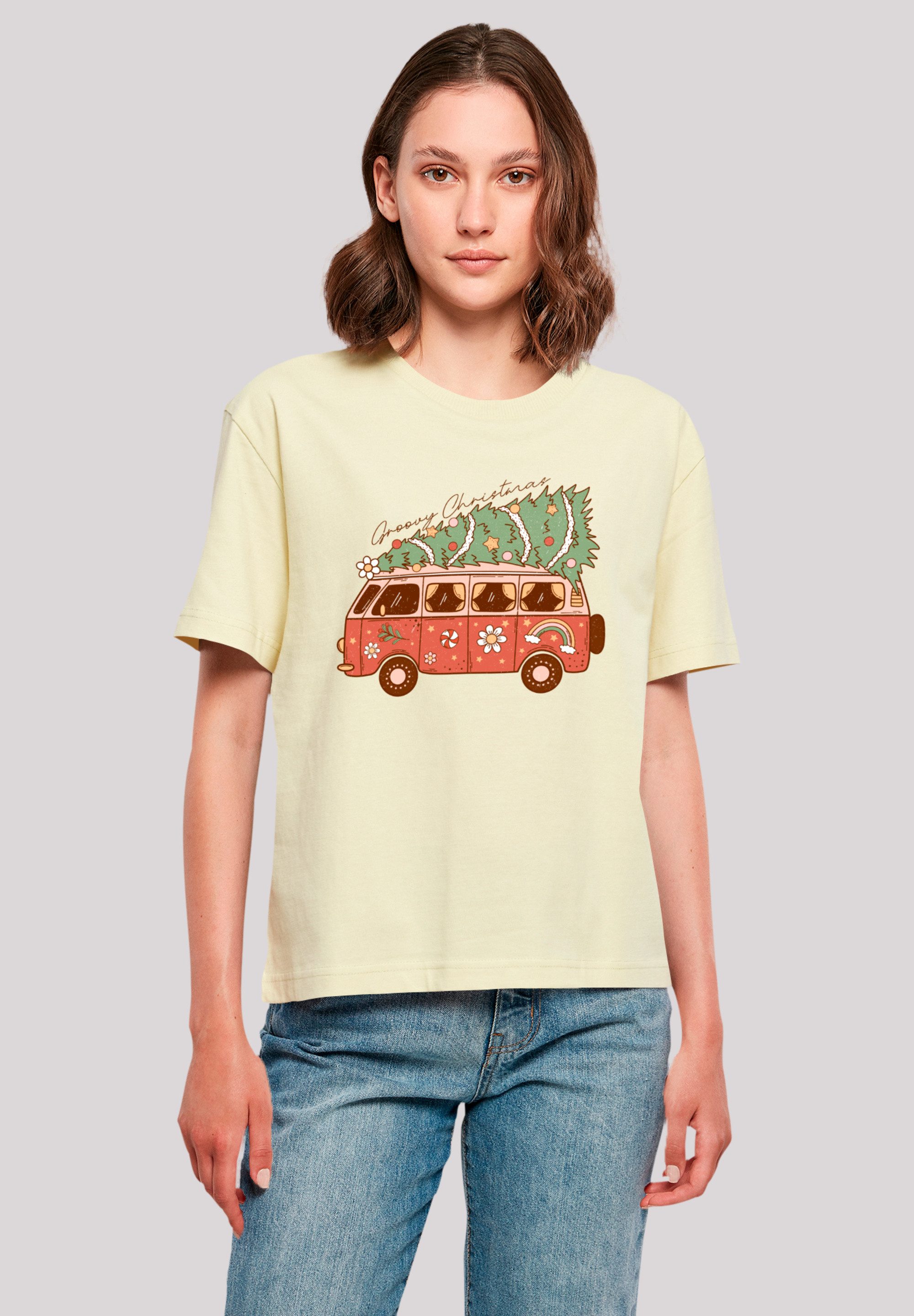 F4NT4STIC T-Shirt Groovy Weihnachten Camper Van Premium Qualität, Weihnachts-Kollection
