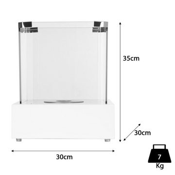 Moritz Dekokamin Tischkamin 35 x 30 x 30 cm weiß 0,8 Liter Brenner, Ethanolkamin Tischkamin Tischfeuer Gartenfeuer Feuerstelle Bio Ethanol