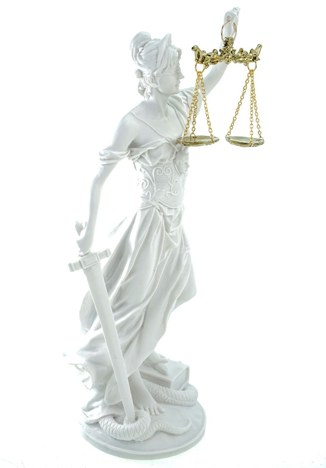 Kremers Schatzkiste Dekofigur Alabaster Justitia Göttin der Gerechtigkeit 32 cm