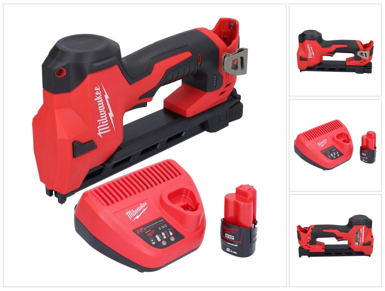 Nagler Milwaukee M12 BCST-201 Akku Tacker 12 V 19 x 25,4 mm + 1x Akku 2,0 Ah