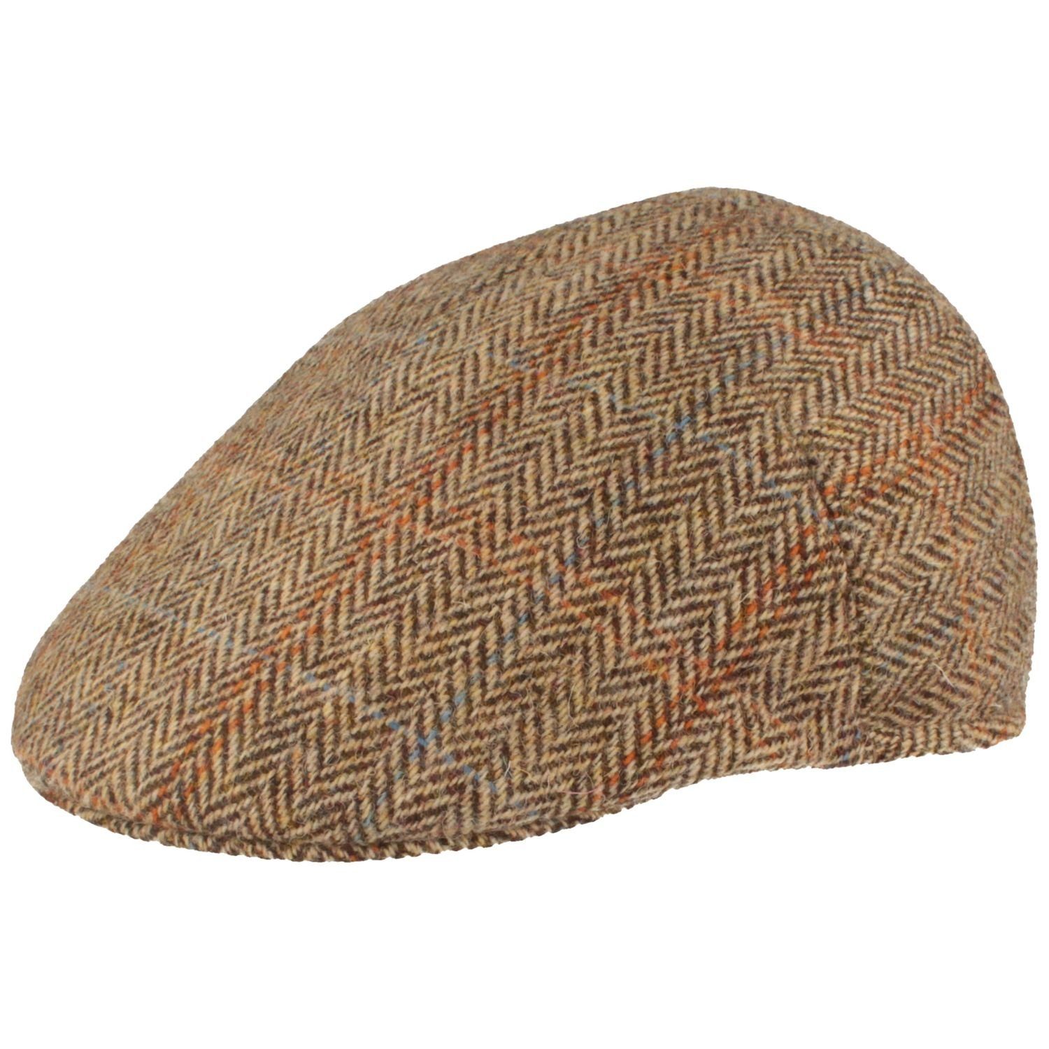 Breiter Schiebermütze Harris-Tweed knautschbare Flatcap Schirmmütze günstig online kaufen
