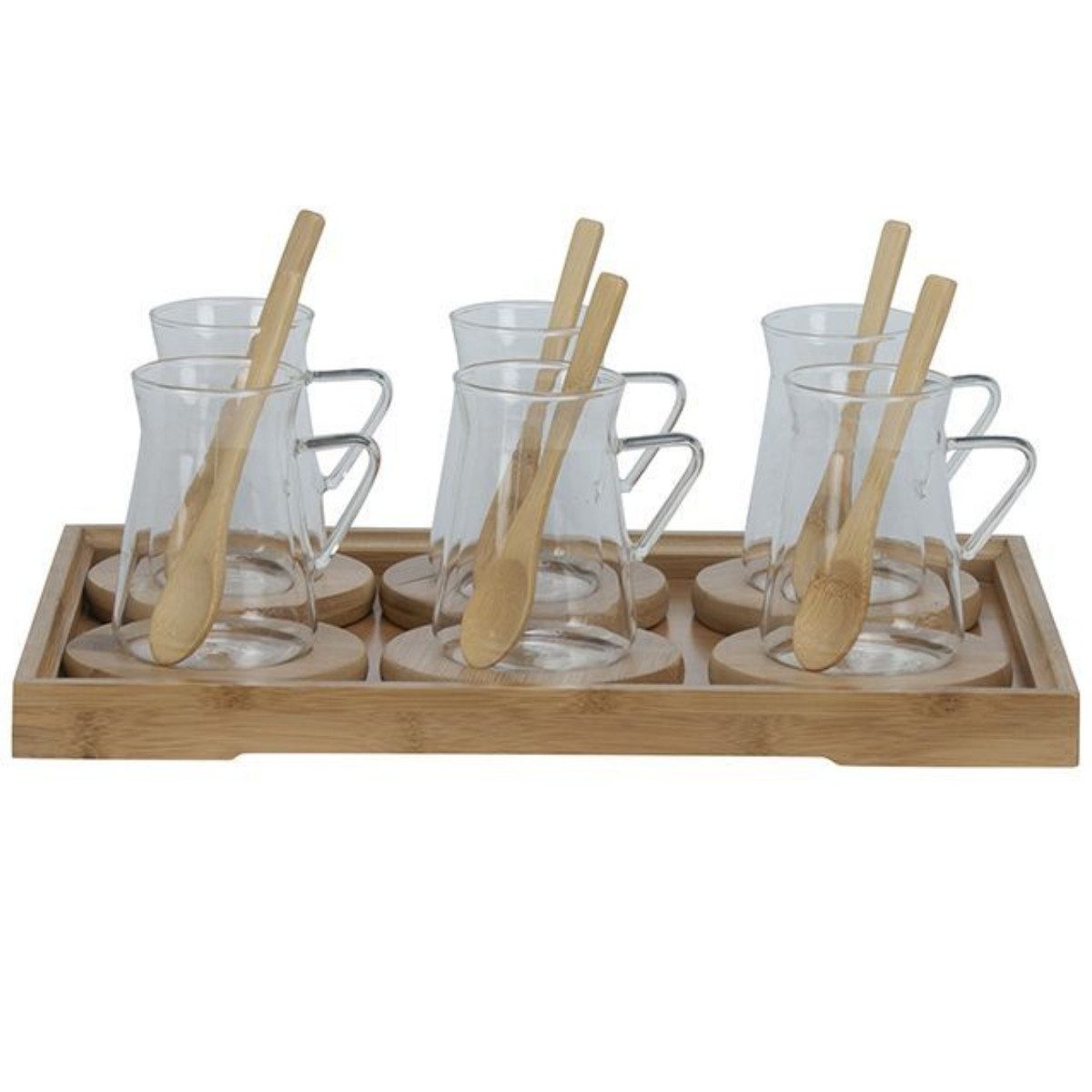 Bricard Teeglas Set 19-tlg. für 6 Personen inkl. Tablet, Löffel und Untersetzer, 19-tlg.
