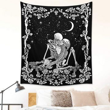 Wandteppich Kissing Lovers Skull Tapestry, Gontence