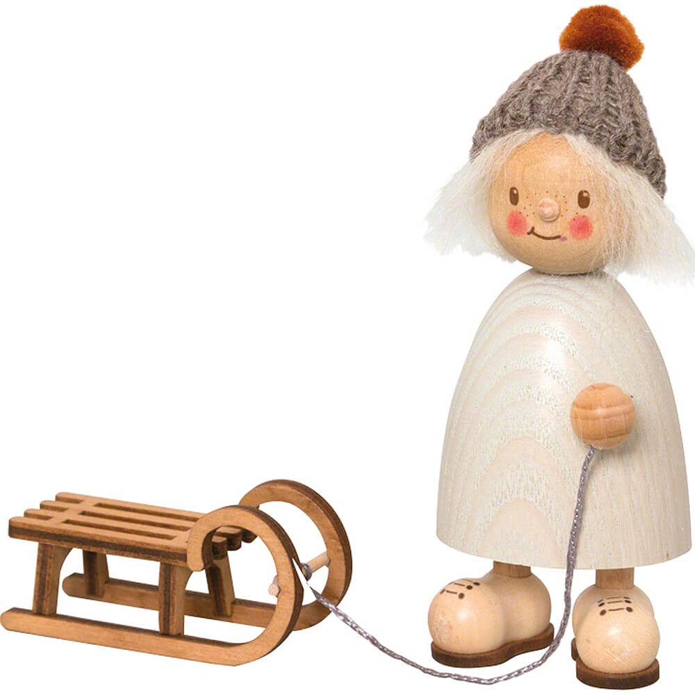 Kuhnert Dekofigur Finn mit Schlitten (9cm) von Drechslerei Kuhnert günstig online kaufen