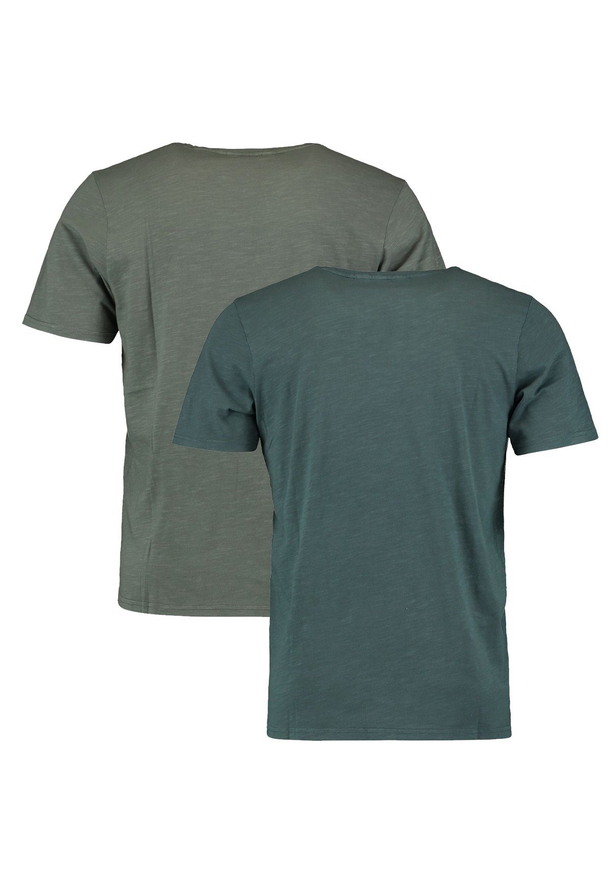 T-Shirt Men (2-tlg) Stück Set 2-er Grau-Blau Rundhals Neil 5068 Hailys T-Shirt Pack Shirt in Kurzarm