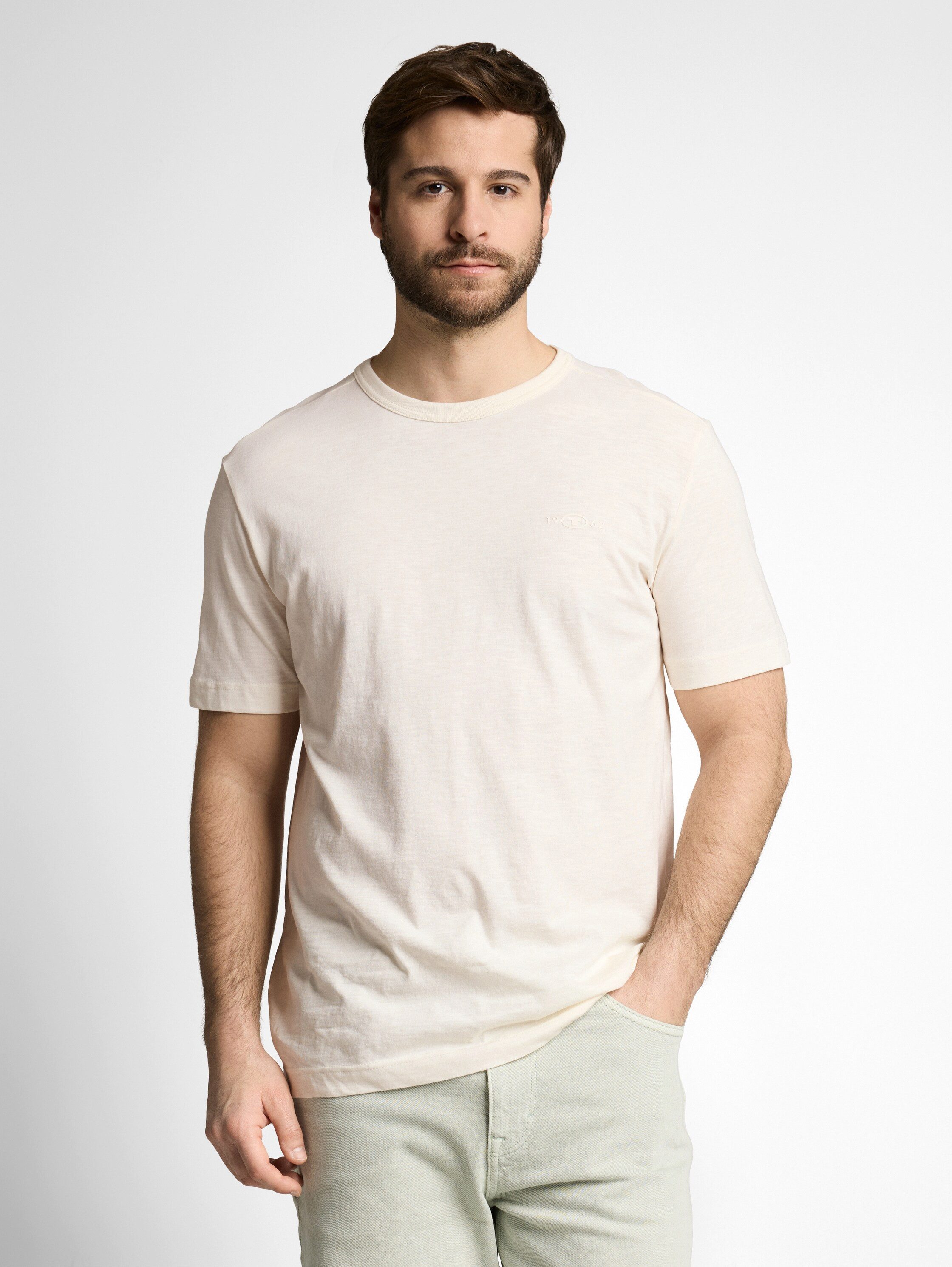 TOM TAILOR T-Shirt mit Logo Stickerei