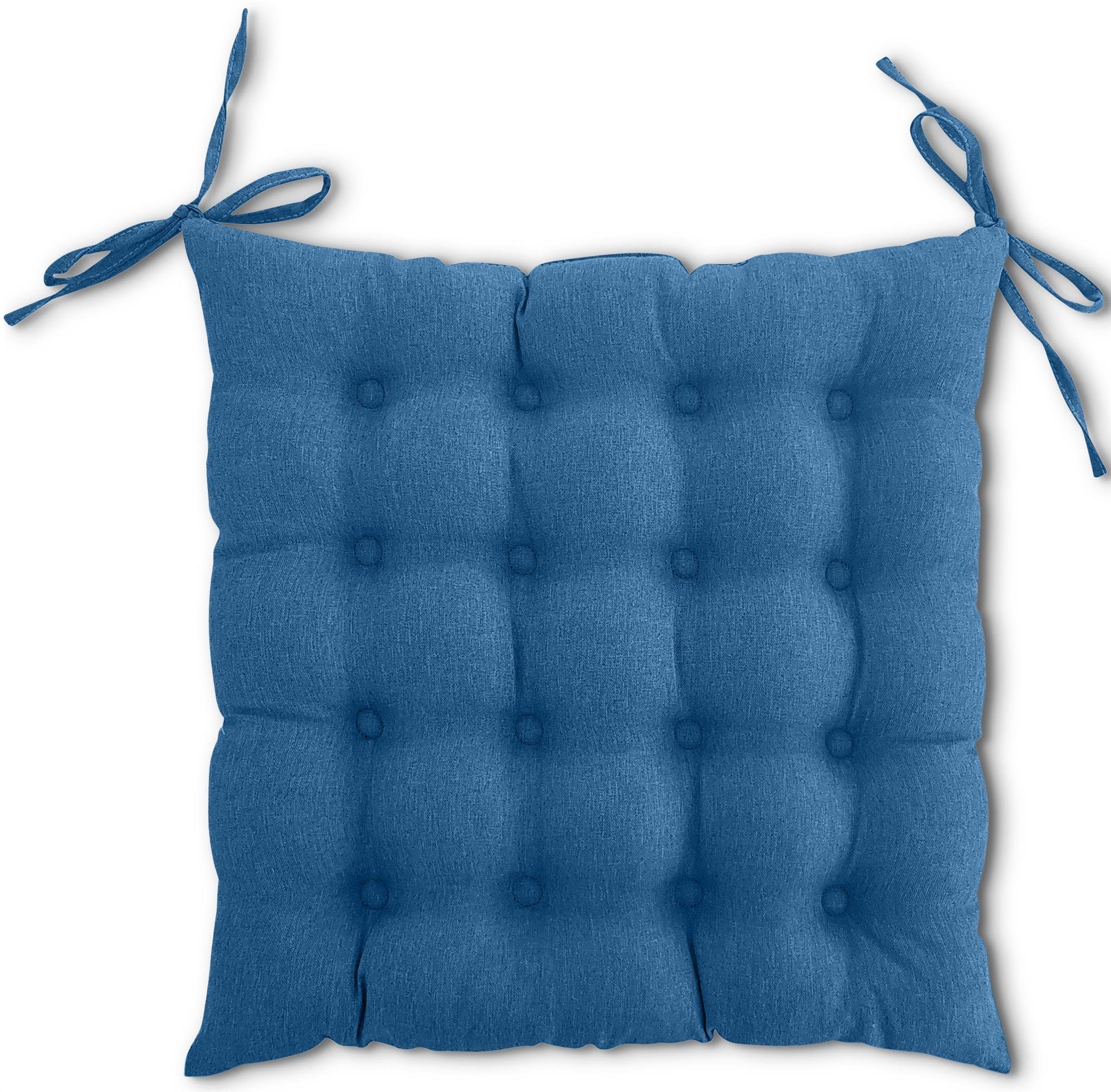 wometo Stuhlkissen Prime 40x40, OEKO-TEX®, Sitzkissen mit Steppung & Bändern