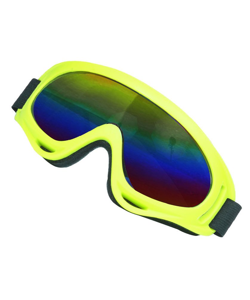Karneval-Klamotten Kostüm Ski Brille neon gelb Skifahrer 80er Jahre Party, Skibrille Damen Herren Karneval Ski-Held Show Disco Winter Motto Party