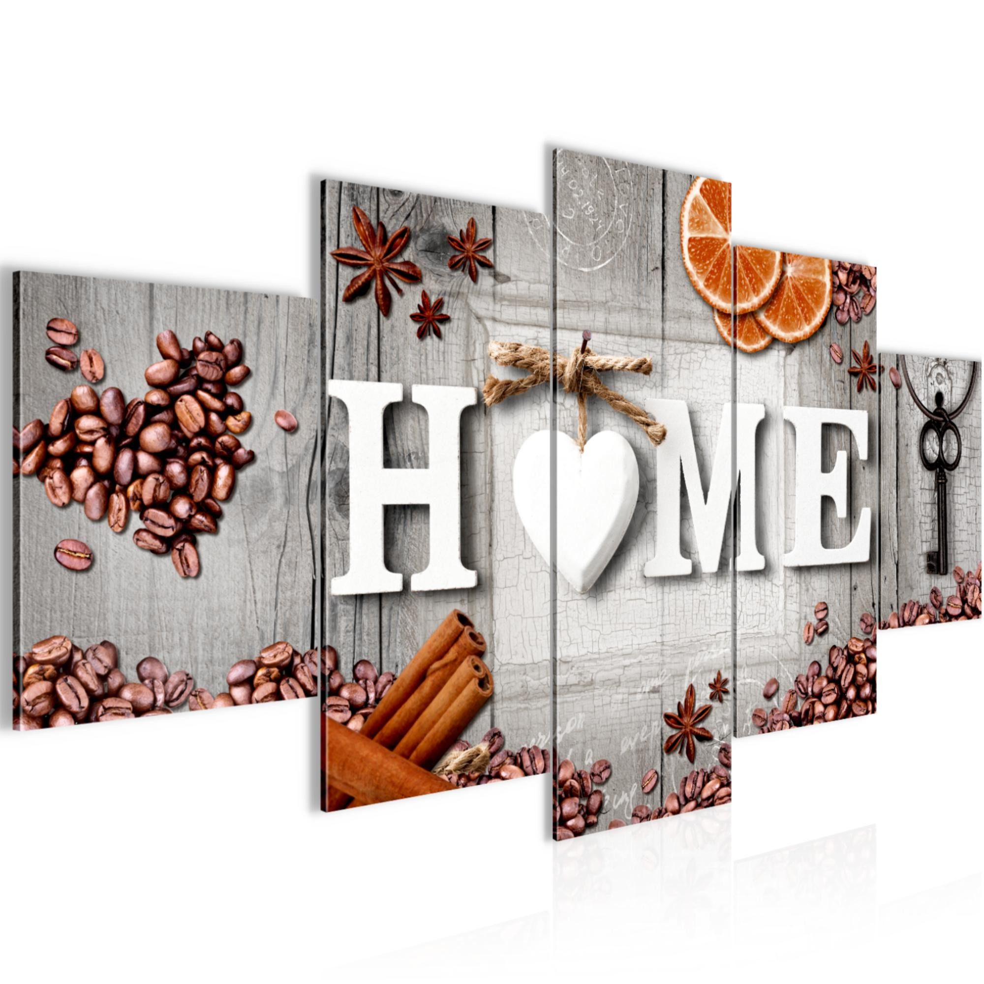 Runa Art Wandbild Home Küche auf Vlies Leinwand Deko Esszimmer KüchenVintage 033952c, 100L x 50B cm