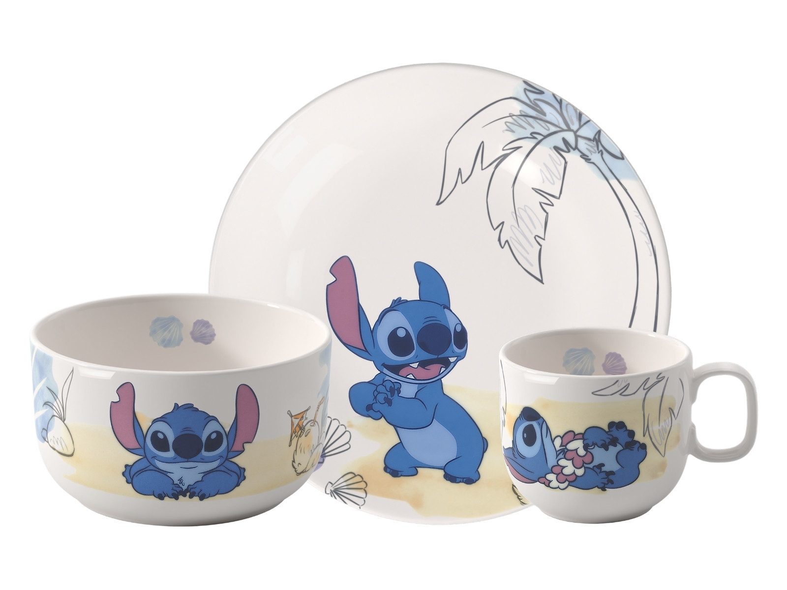 Villeroy & Boch Geschirr-Set Disney Stitch Kindergeschirr Set 3tlg, Premium Porcelain