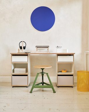 stocubo GmbH Regal-Schreibtisch Flexibler Home-Office Schreibtisch aus Holz weiß Design, Modulares Gestell, das zu einem Regal erweitert werden kann.