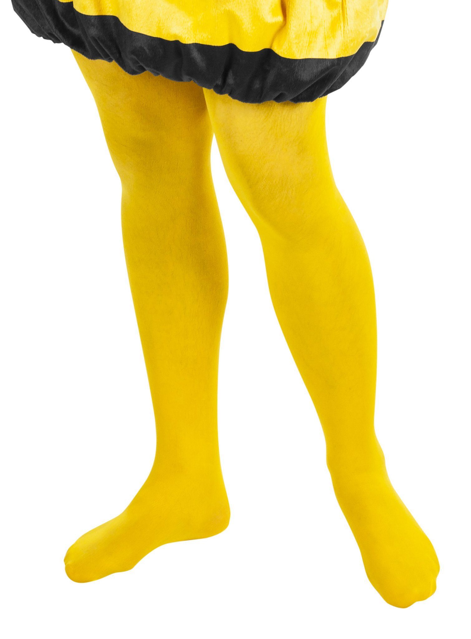 Maskworld Kostüm Biene Maja Strumpfhose, Gelbe Strumpfhose für Bienenbeine  - passt Maja und Willi gleichermaßen
