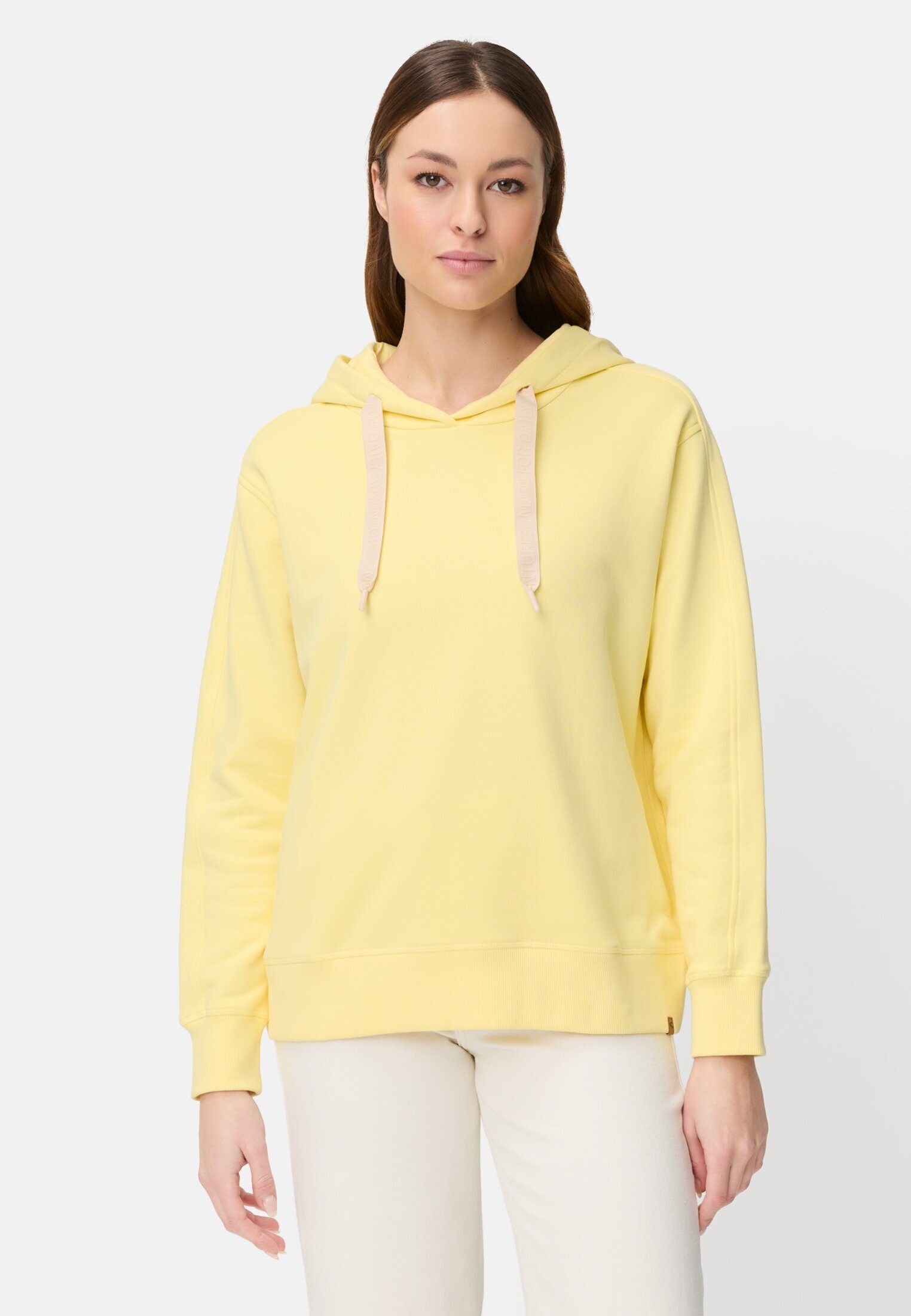 camel active Hoodie aus reiner Baumwolle Langarm