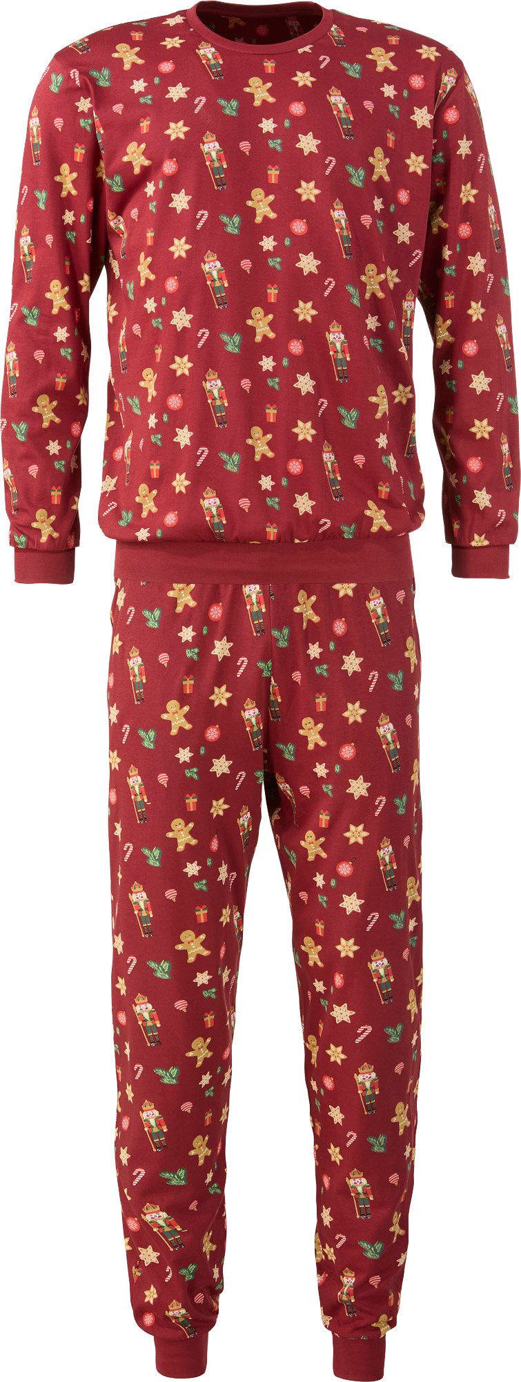 Erwin Müller Pyjama Herren-Schlafanzug Single-Jersey gemustert