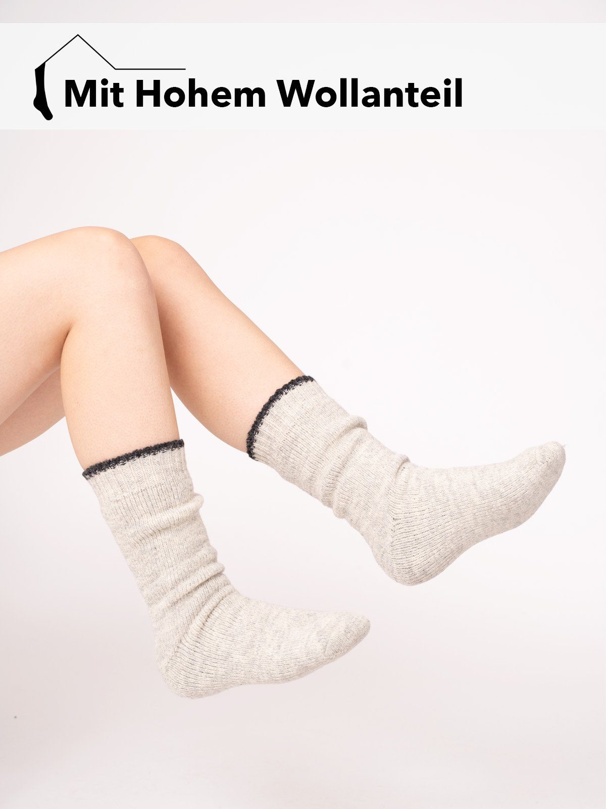 Nordic 80% Warm Norwegersocken Wollanteil Extra Wollweiß "Inuit" Skandinavische Socken Hoher Frottee Dicke HomeOfSocks Einfarbig Wollsocke