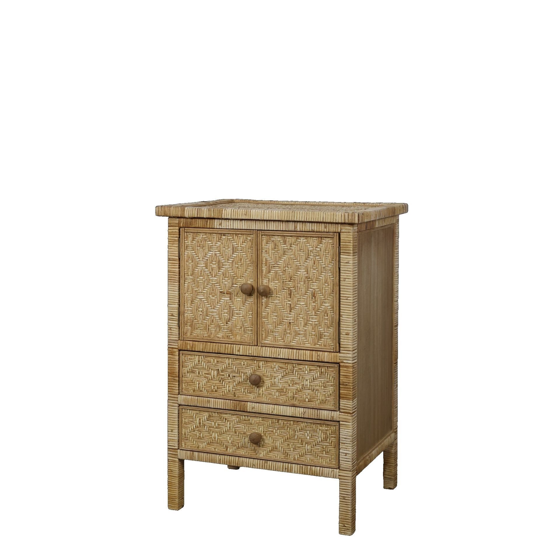 Chic Antique Nachtkommode Kommode Nachttisch Marbella Rattan Bambus