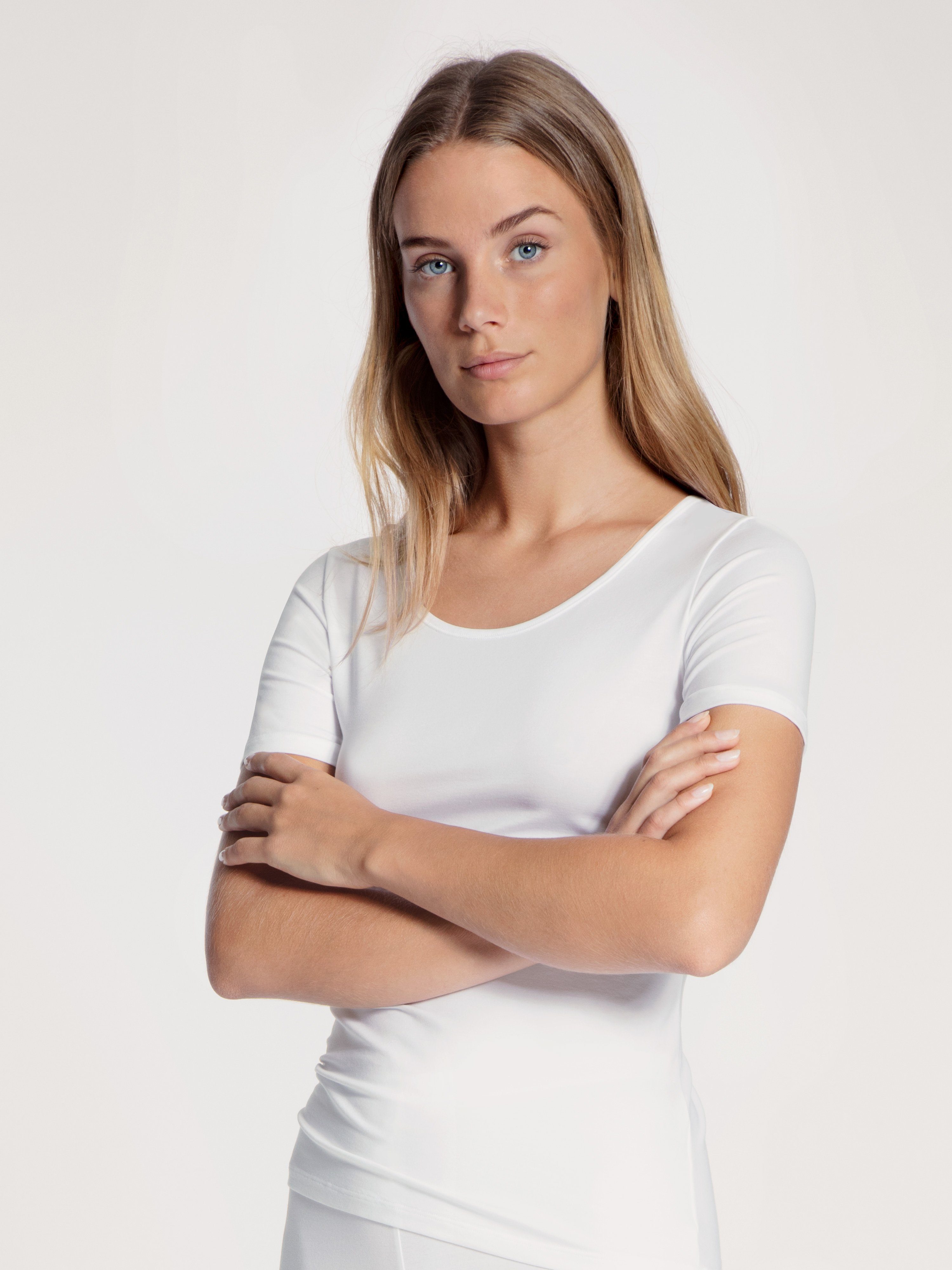 CALIDA Unterhemd Natural Comfort mit Rundhals und reduzierter Pillingbildung weiss | Unterhemden