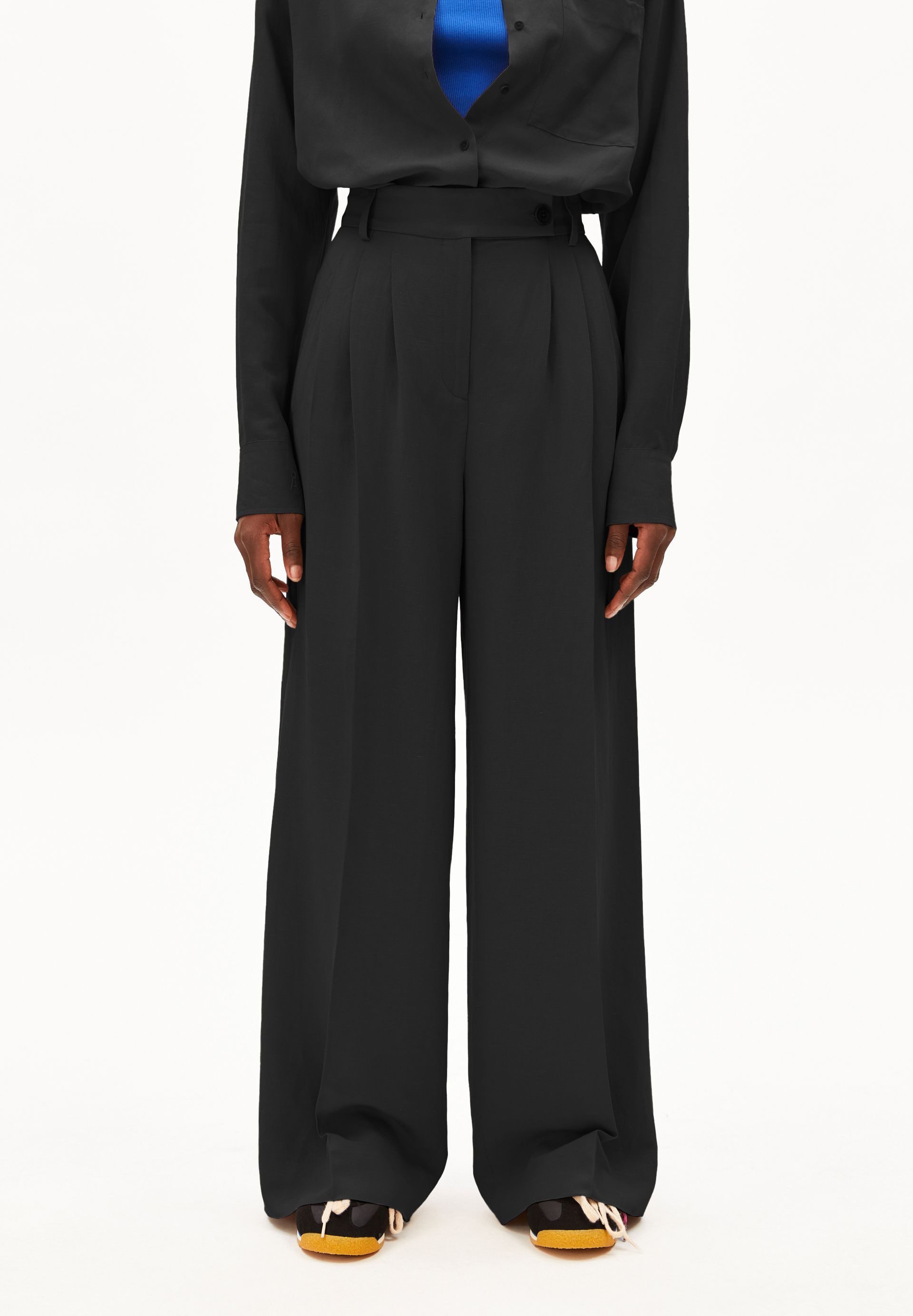 Armedangels Stoffhose KAAYUA LINO Webhose aus Leinen-Mix (High Waist, Regular Fit)