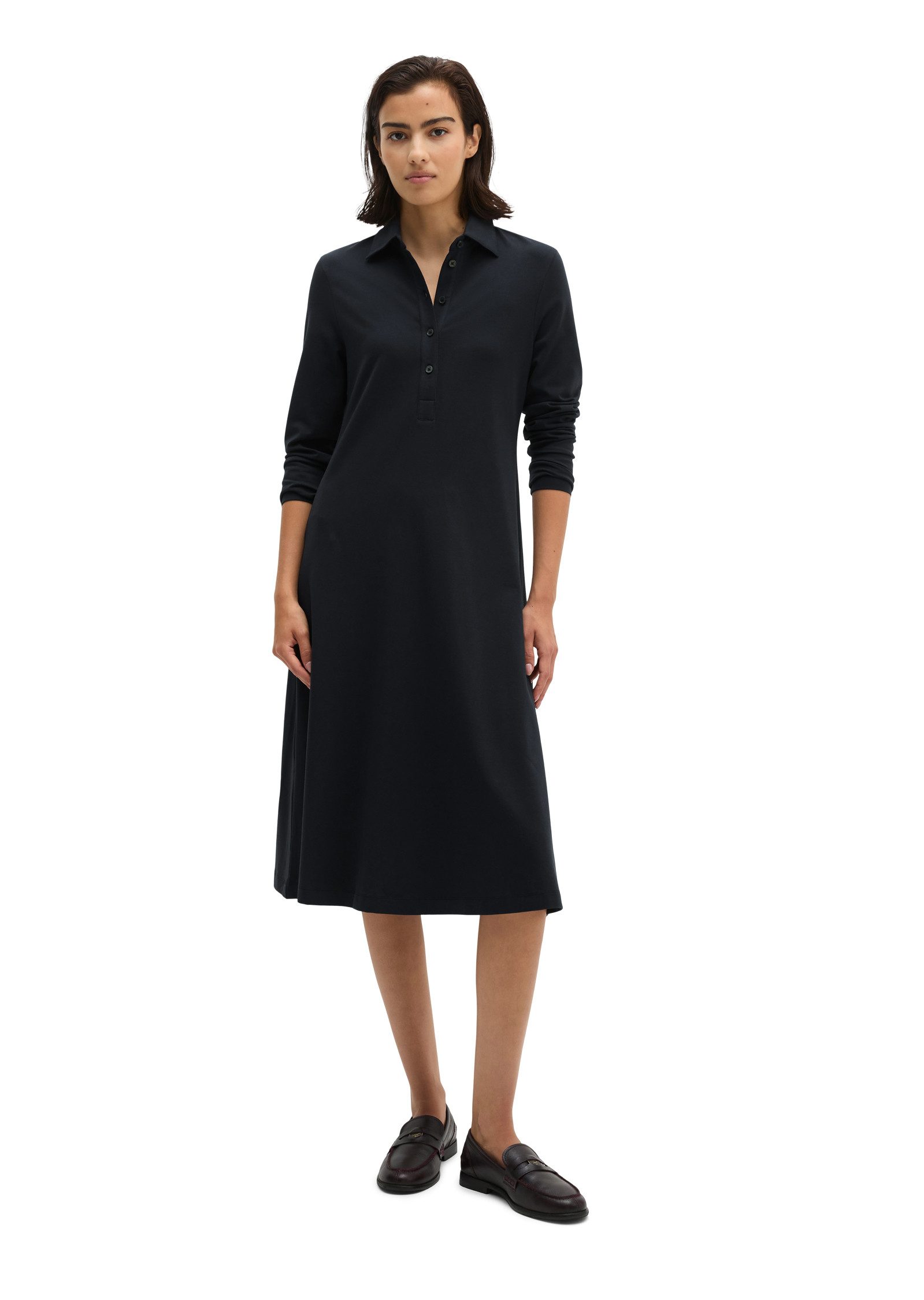 Marc O'Polo Hemdblusenkleid aus Single Jersey mit Paper-Finish