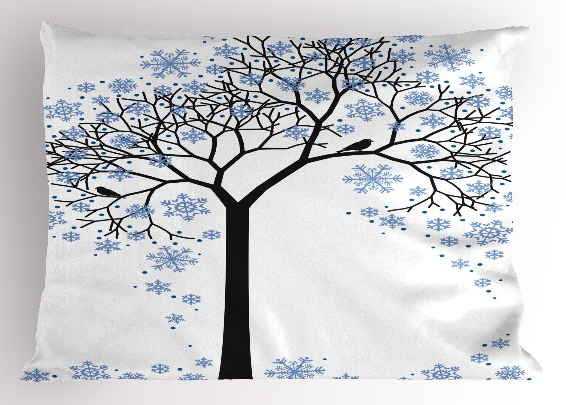 Kissenbezug, (1 Kissenbezüge Gedruckter Stück), Abakuhaus Standard Winter Size Baum Schneeflocken Dekorativer King mit