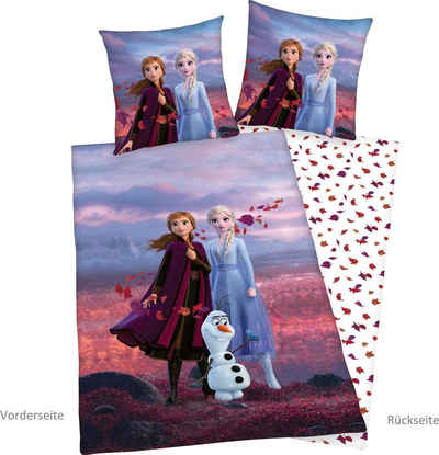 Kinderbettwäsche Disney´s Eiskönigin, Disney, Renforcé, mit tollem Anna und Elsa Motiv
