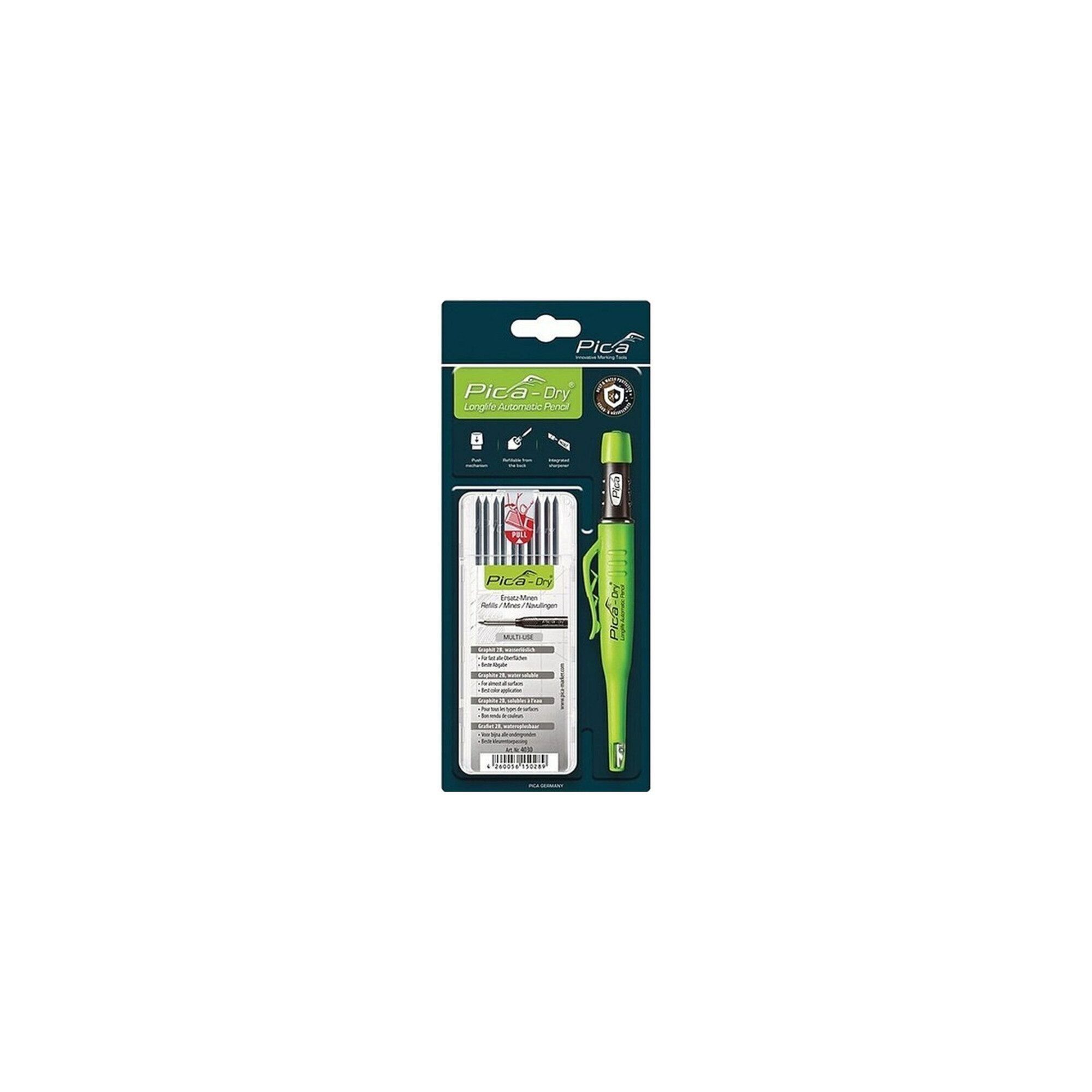 Pica Permanentmarker Bau-/Tieflochmarker Pica-Dry+Minenset Farbe graphit +Minenset 4000 871