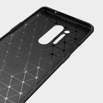 CoverKingz Handyhülle OnePlus 8 Pro Handy Hülle Silikon Case Cover Etui Tasche Carbonfarben 17,22 cm (6,78 Zoll), Handyhülle Bumper Silikoncover Softcase Carbonfarben