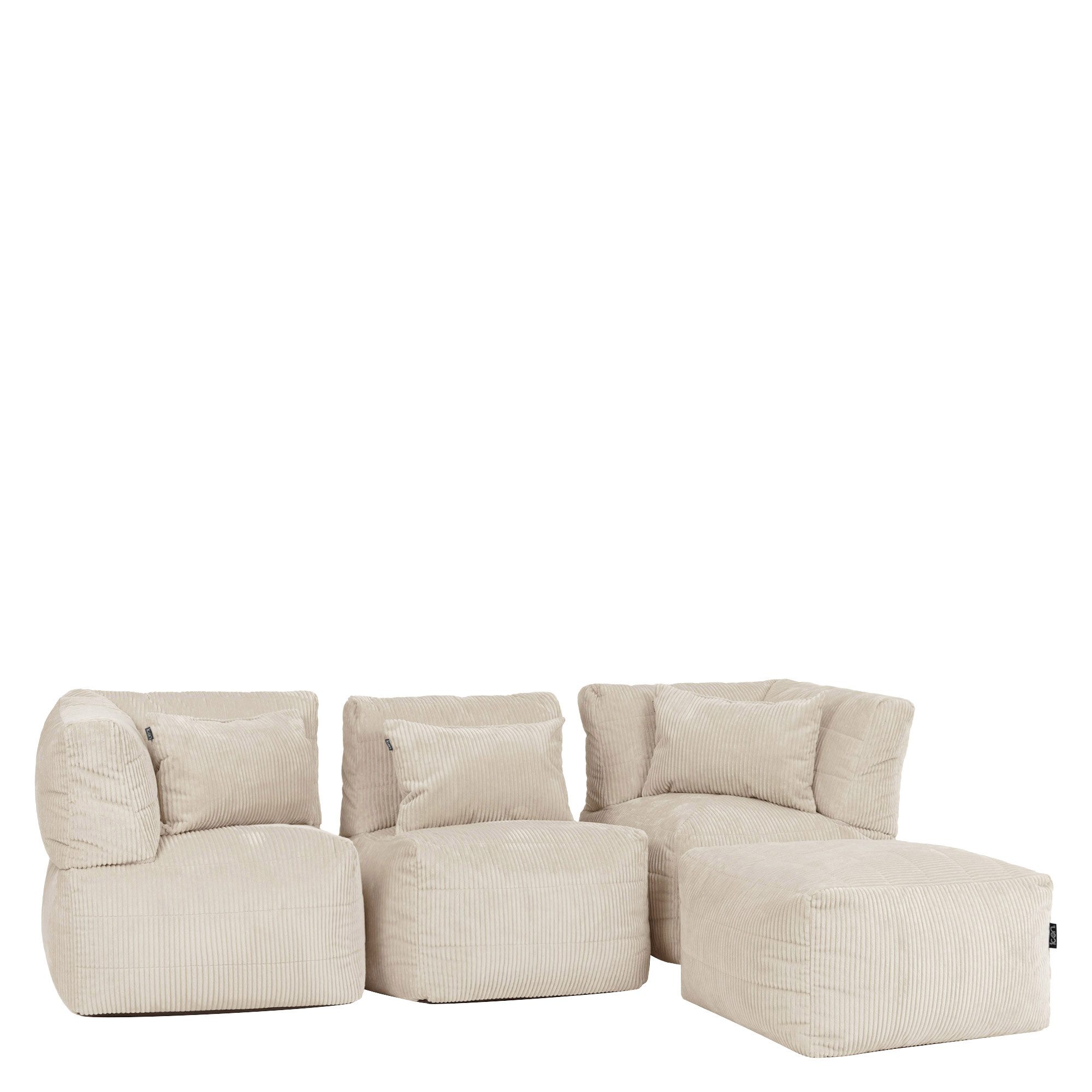 icon Sofa Modulares Ecksofa aus Cord Flauschig „Noa“, Spar-Set, Made in Germany, für Wohnzimmer und Kinderzimmer