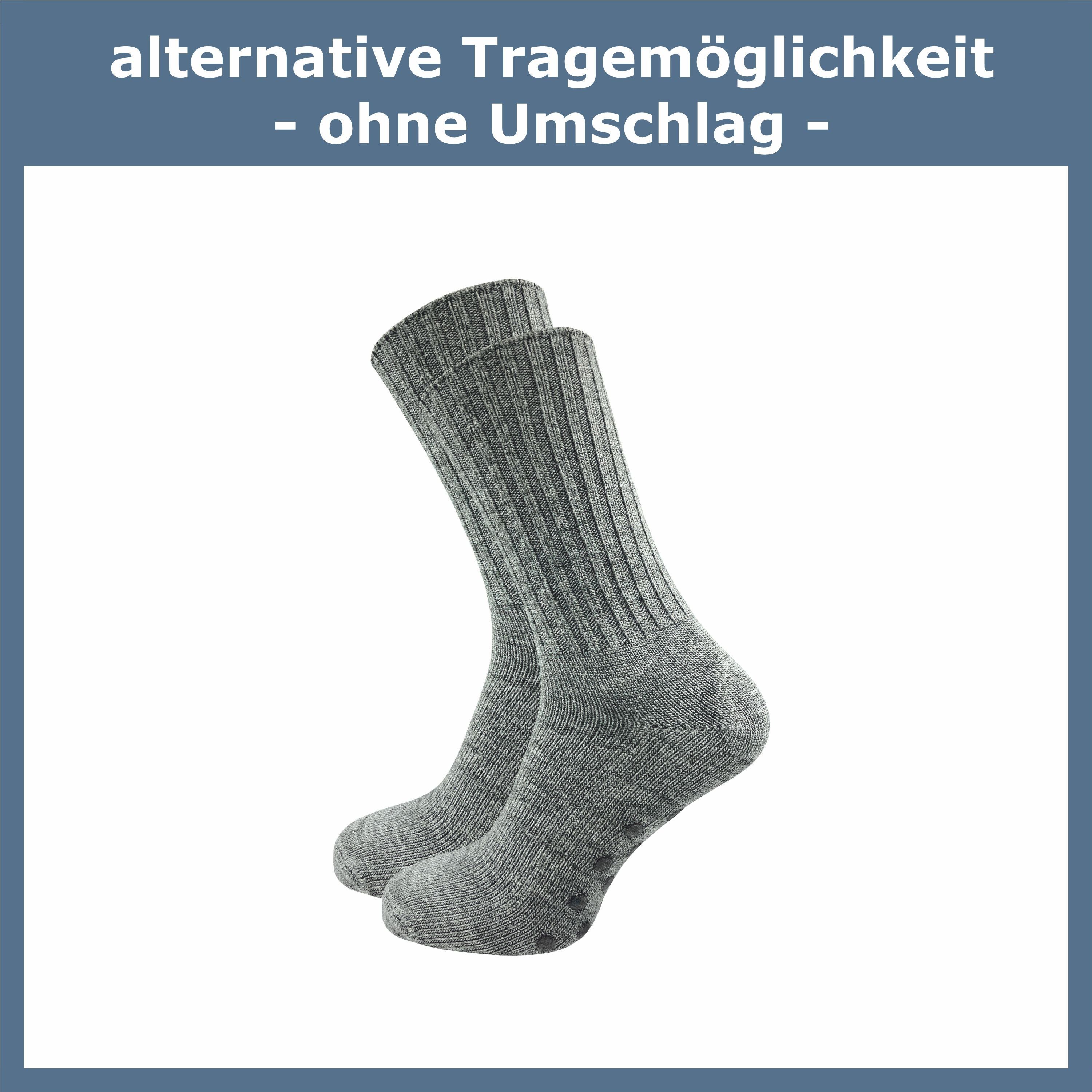 GAWILO Chaussettes à picots pour femme (1 paire) - Douces et chaudes - Idéales comme remplacement de chaussons avec semelle ABS, Coloré 1, 35/38 EU