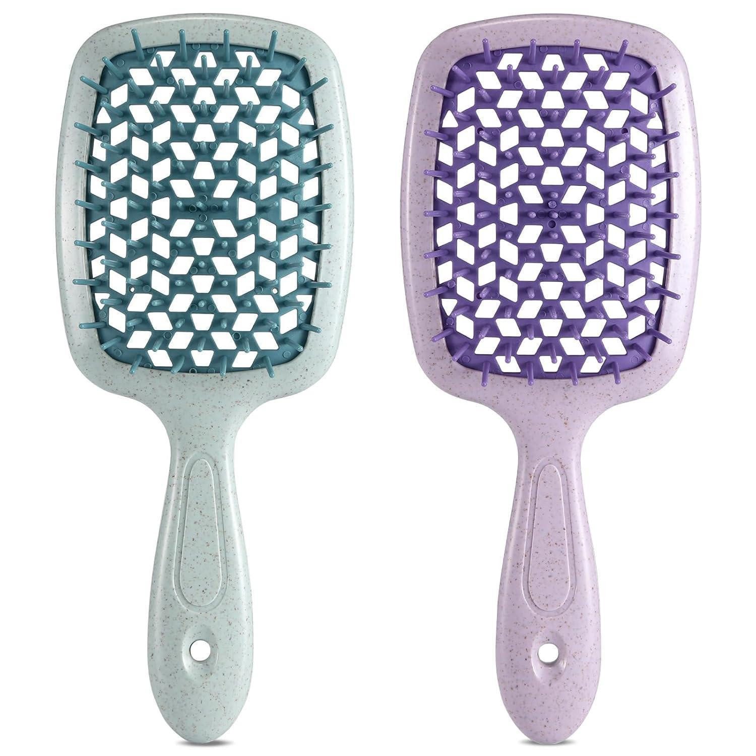 LuxusKollektion Haarentwirrbürste Haarbürste 2er Pack Entwirrbürste Naturhaar Verworrenes Lockiges Haar