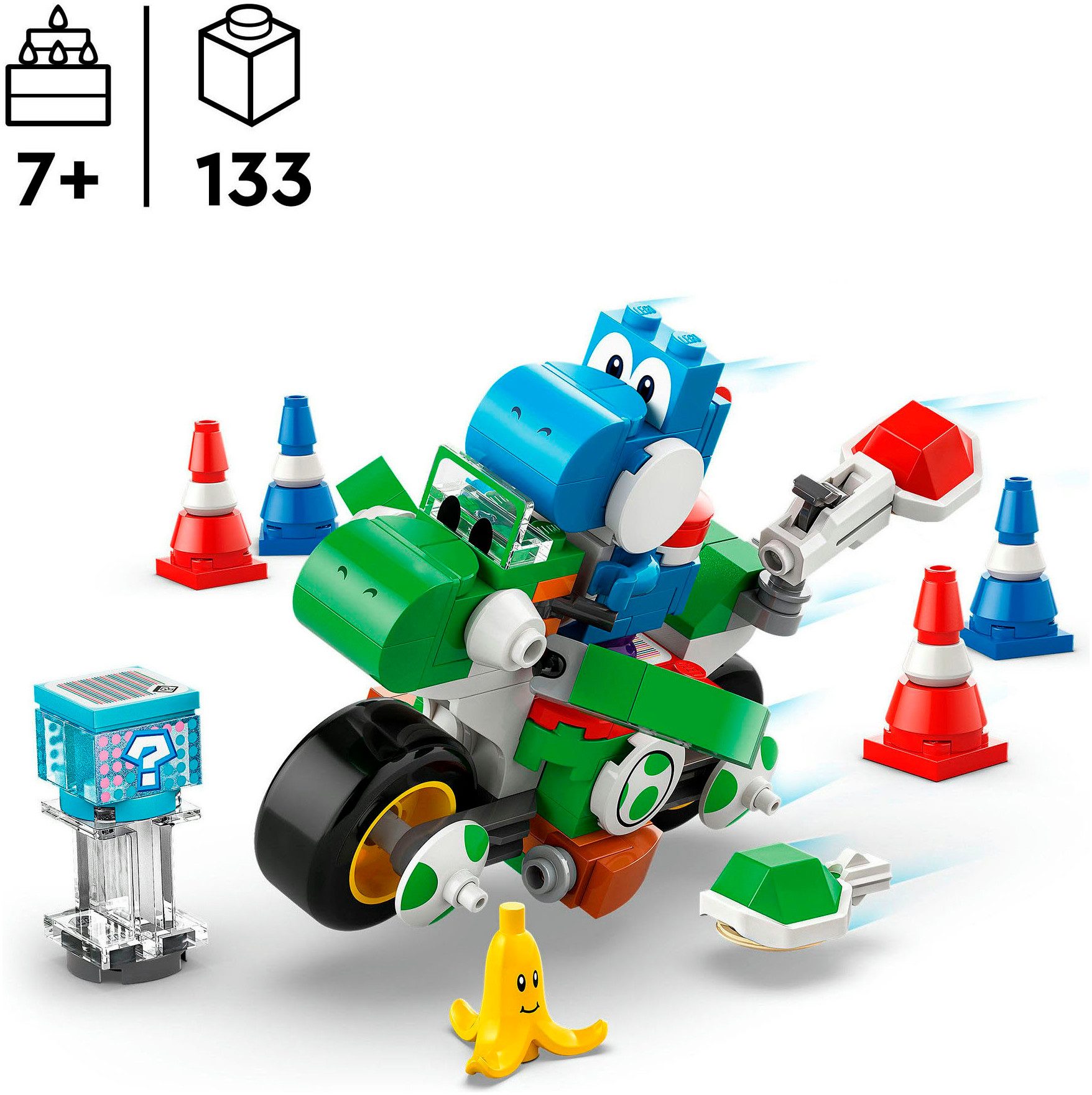 LEGO® Mario Kart™ – Yoshi–Bike (72031), LEGO Super Mario Konstruktionsspielsteine, (133 St), Made in Europe – Bild 3 von 5
