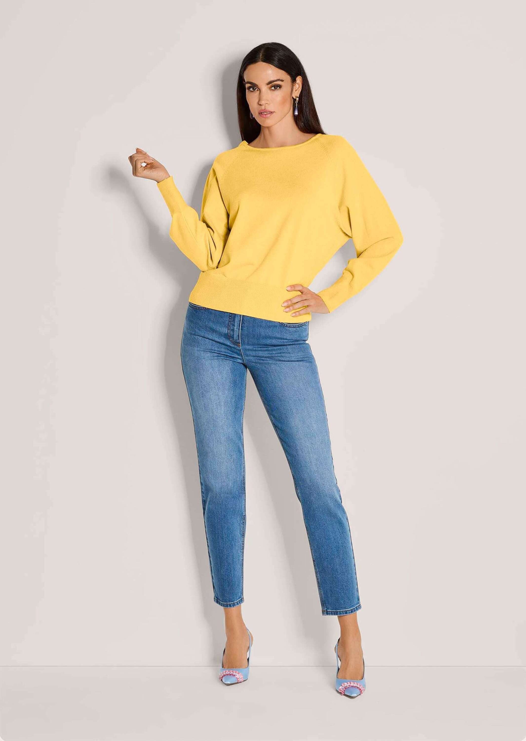 MADELEINE Strickpullover Basic Strickpullover mit Fledermausärmeln Langarm günstig online kaufen