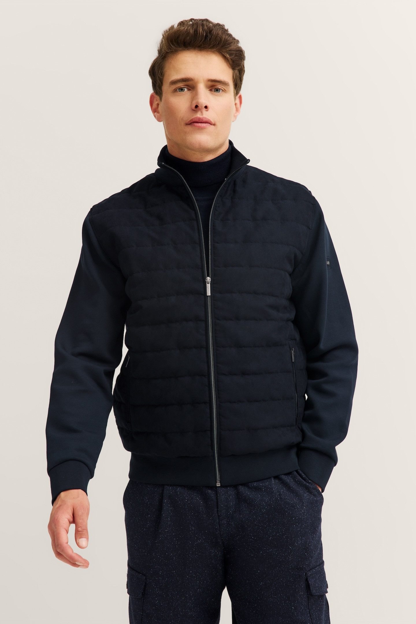 bugatti Sweatjacke Regular Fit mit Quersteppung günstig online kaufen