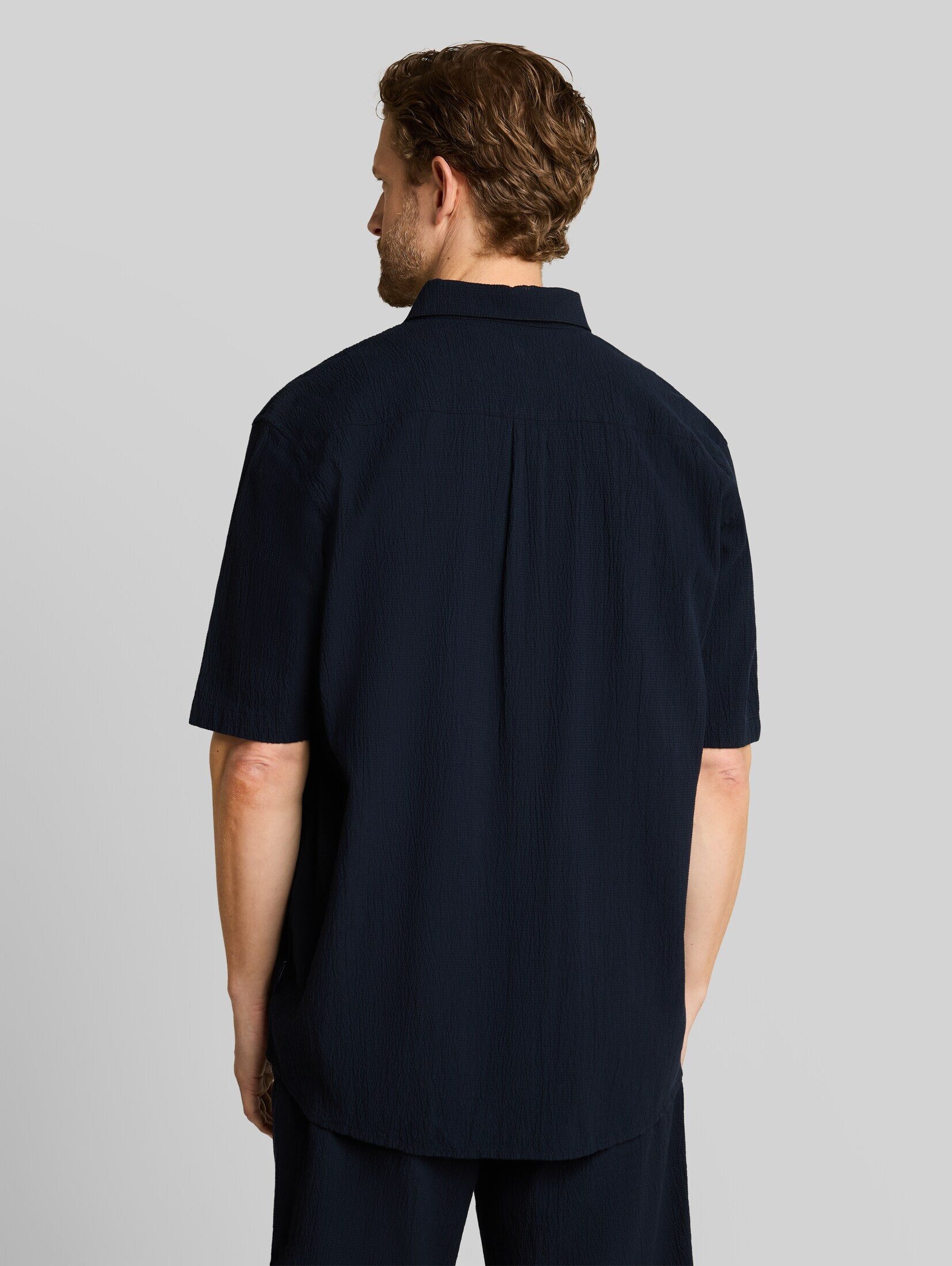 TOM TAILOR Kurzarmhemd Blusen & Shirts Comfort Fit Seersucker Kurzarmhemd