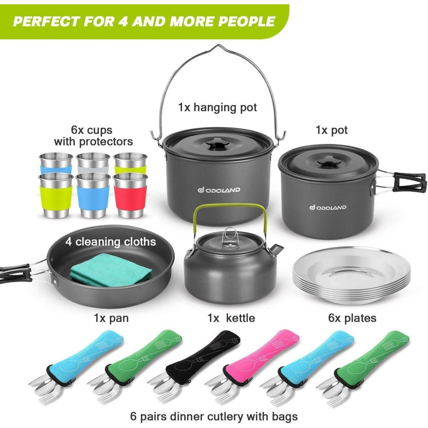 LuxusKollektion Geschirr-Set Camping Geschirr Set Kochgeschirr Outdoor Camping Rucksacktourismus 6