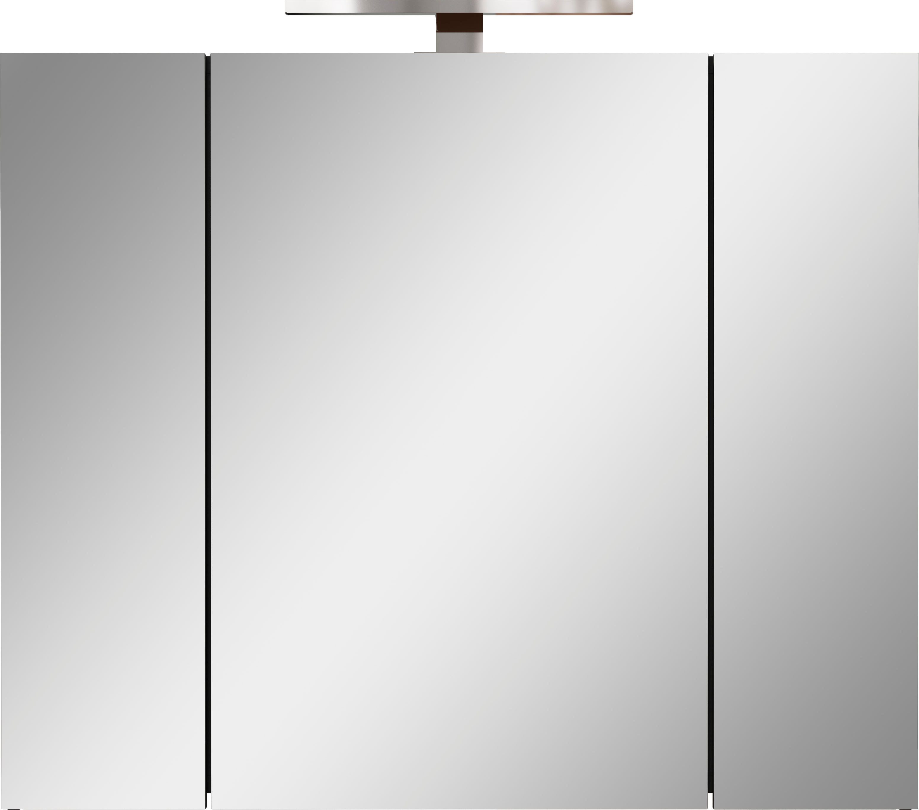 GERMANIA Spiegelschrank Spiegelschrank (1-St) 3-türiger Spiegelschrank mit LED-Beleuchtung und Steckdose