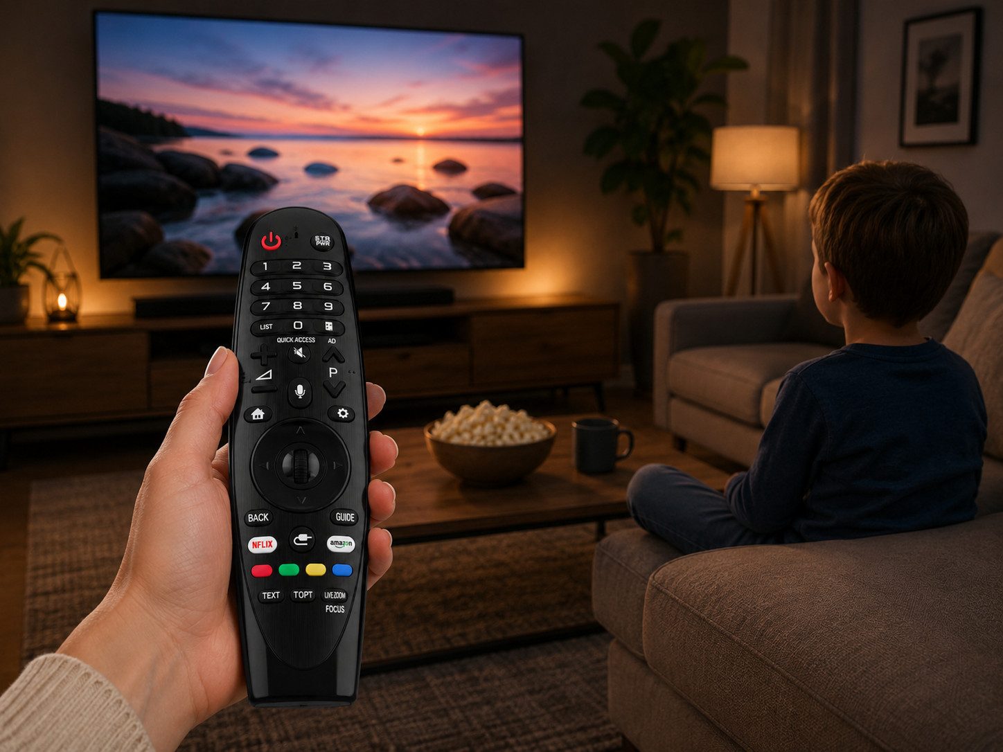 azurano Ersatz für LG AN-MR18BA, AKB75855501, AKB75455301, AGF79298801 Universal-Smart-TV-Fernbedienung (Bluetooth, Sprachsteuerung, Mausfunktion, Streaming-Tasten)