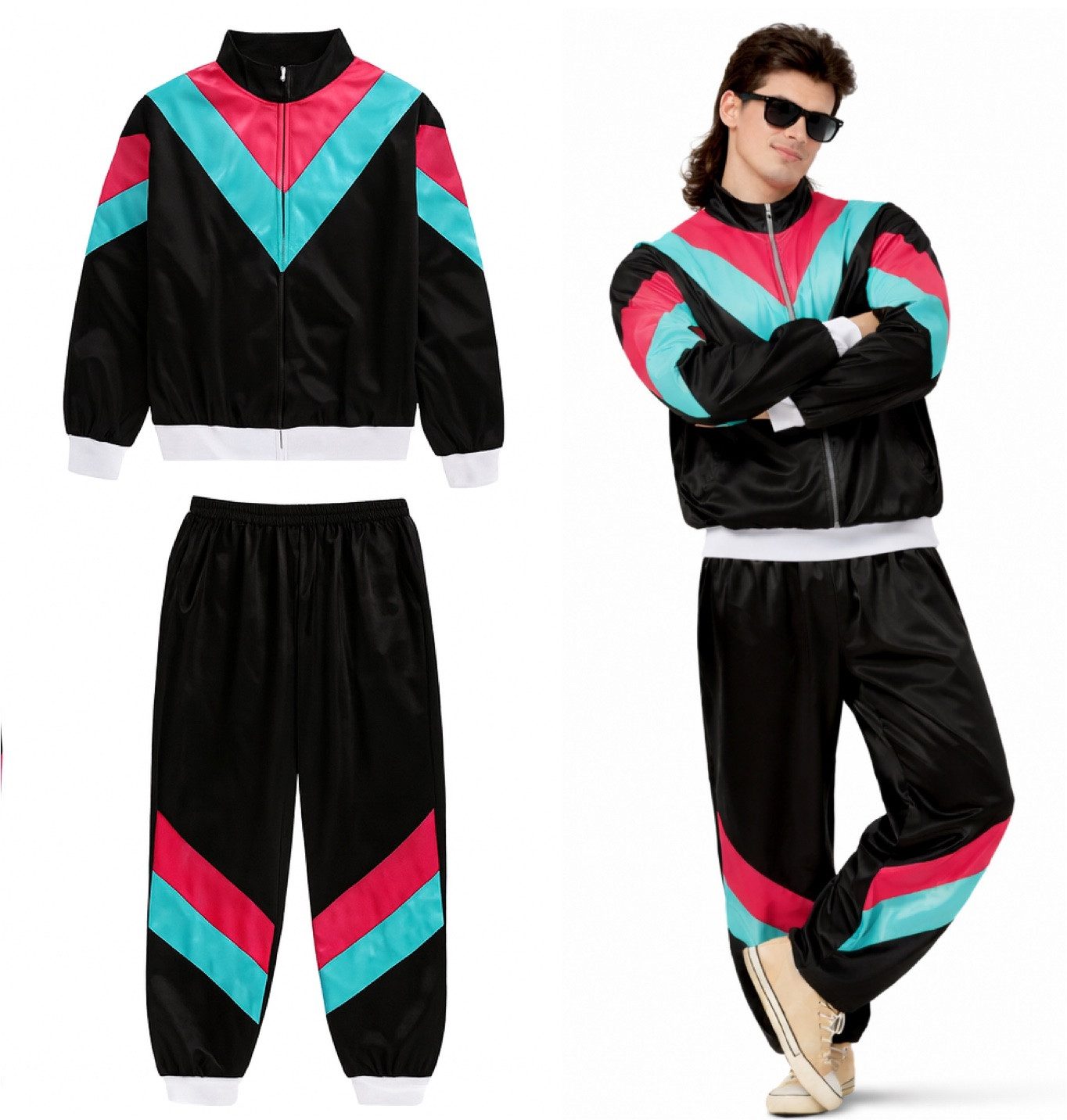 Costumed Kostüm Overall Retro – 80er-Jahre Kostüm im klassischen Vintage-Look Fasching