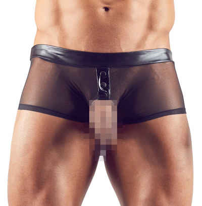 Svenjoyment Underwear Boxershorts »Herrenshorts mit Penisring transparent - schwarz«