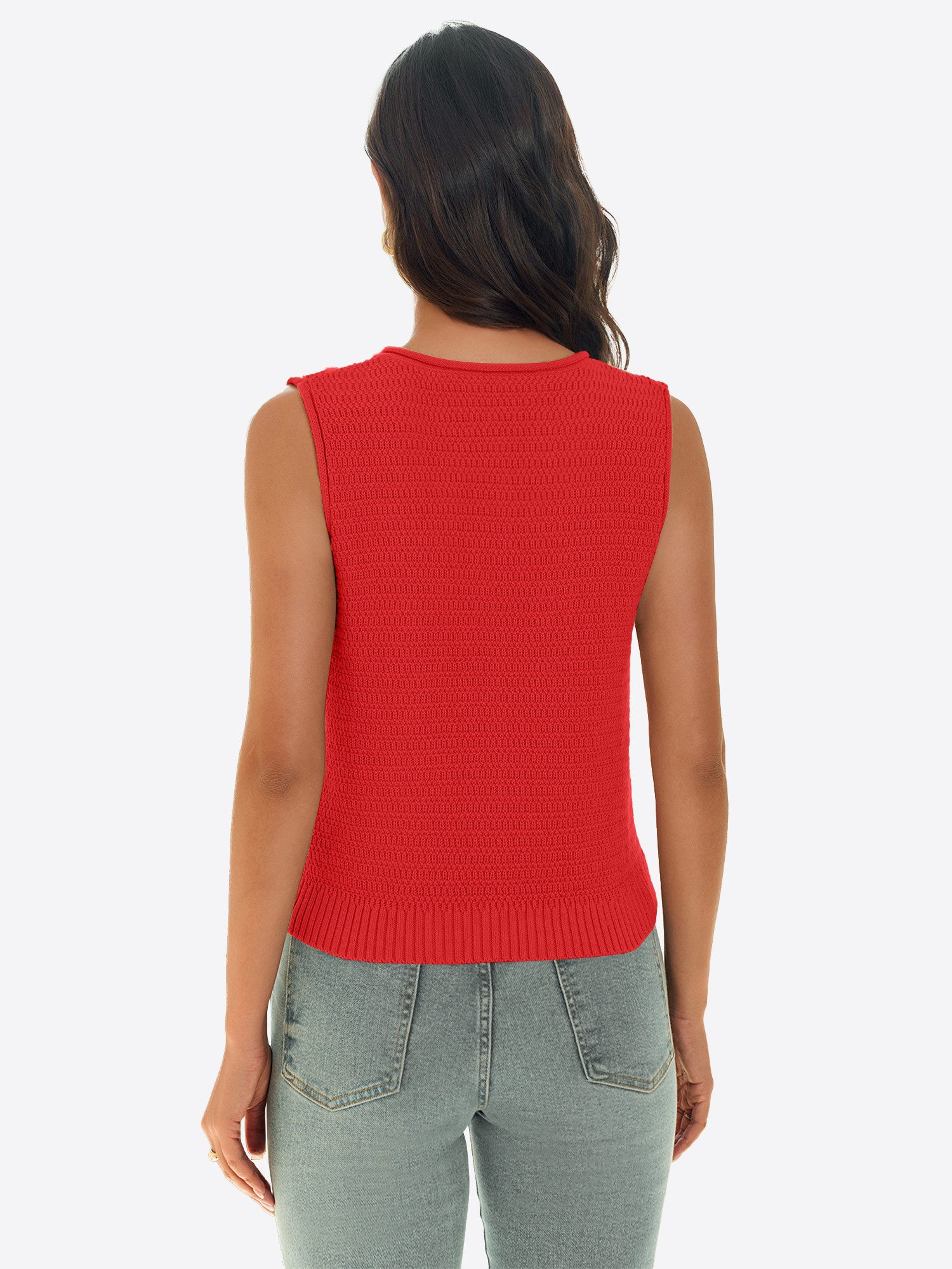 Imily Bela Kurzweste Damen Ärmellose Strickweste mit Knopfleiste (Packung, 1-tlg., 1per-Pack) einfarbig