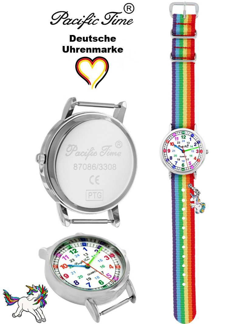 Mix Time Design und Lernuhr - Einhorn Quarzuhr Kinder Versand mit Regenbogen Wechselarmband Charms, Pacific Armbanduhr Match Gratis