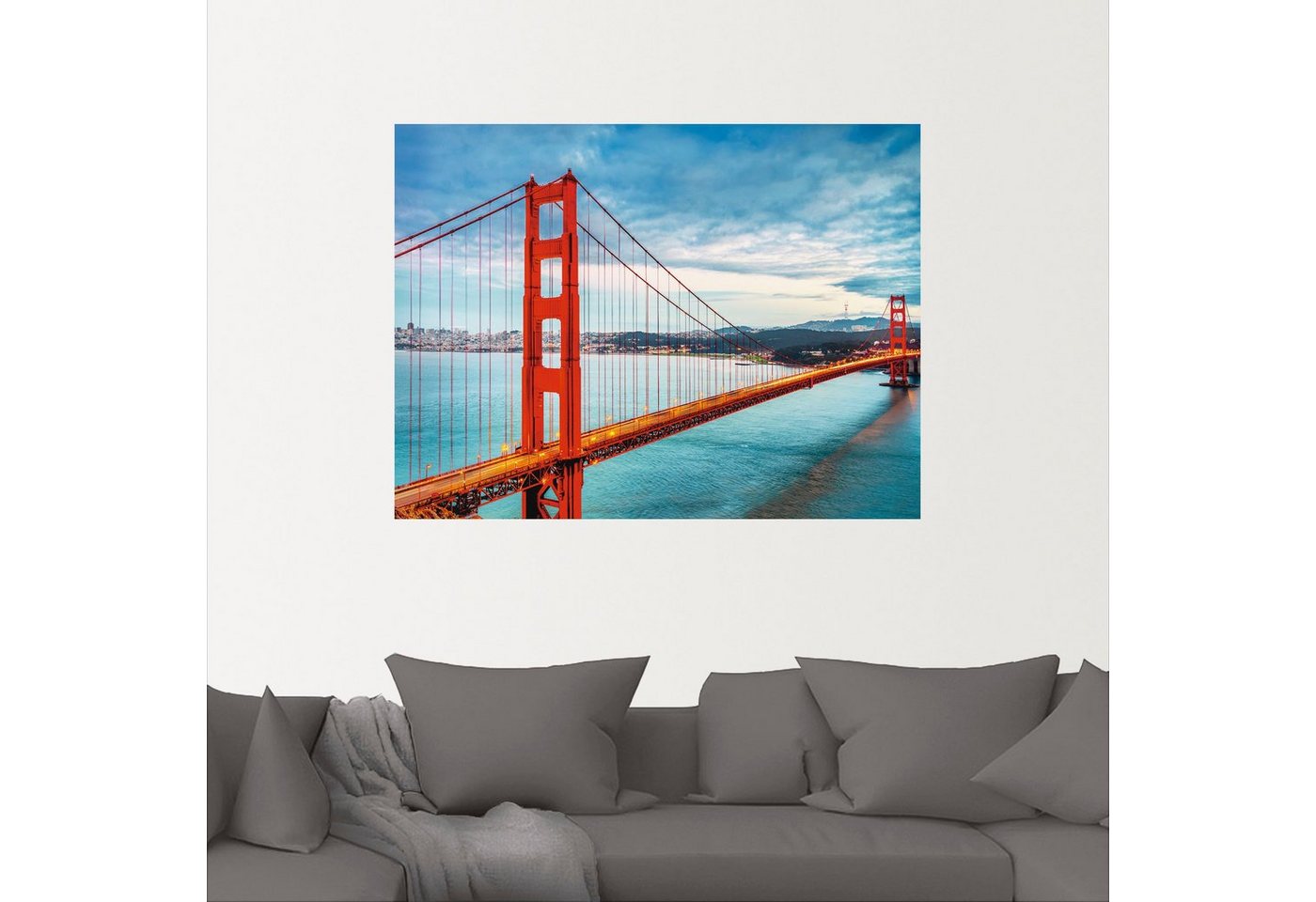 Artland Wandbild »Golden Gate Bridge«, Brücken (1 Stück), in vielen Größen & Produktarten - Alubild / Outdoorbild für den Außenbereich, Leinwandbild, Poster, Wandaufkleber / Wandtattoo auch für Badezimmer geeignet-HomeTrends