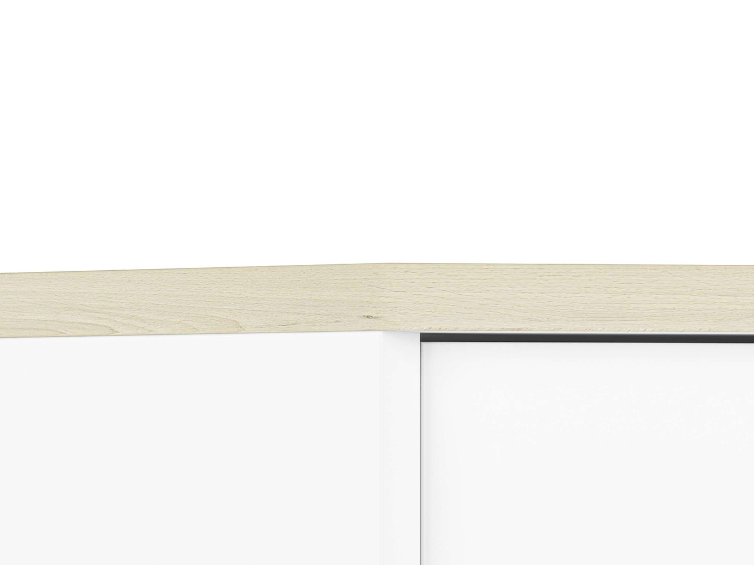 2-türig, Kinder Weiß Kleiderschrank) Stylefy mit Einlegeböden, Kinderkleiderschrank (Standschrank, III Modern Buche Fjord Spanplatte, Molli Design, für
