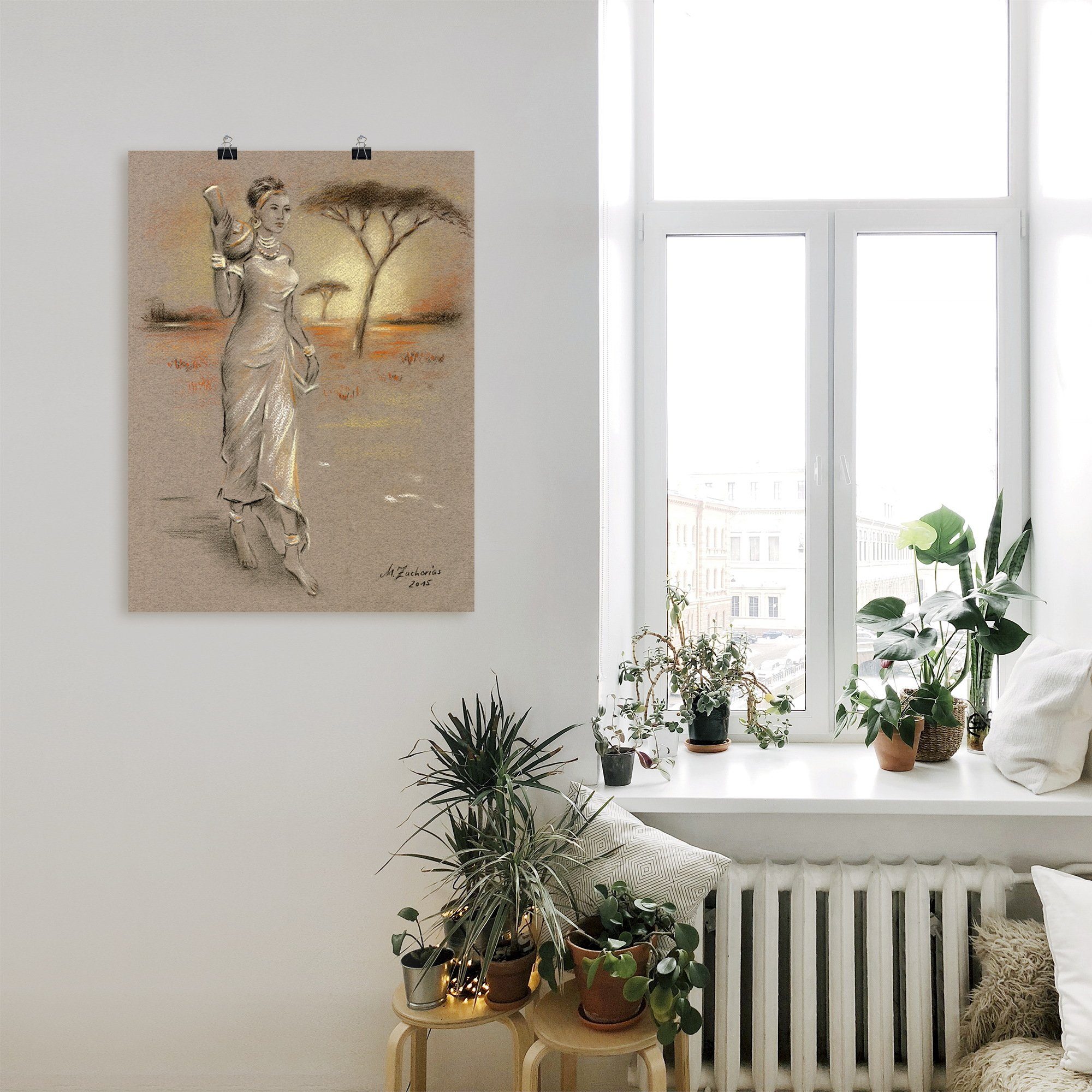 Artland Wandbild Afrikanische Schönheit, Frau (1 St), als Leinwandbild, Poster in verschied. Größen