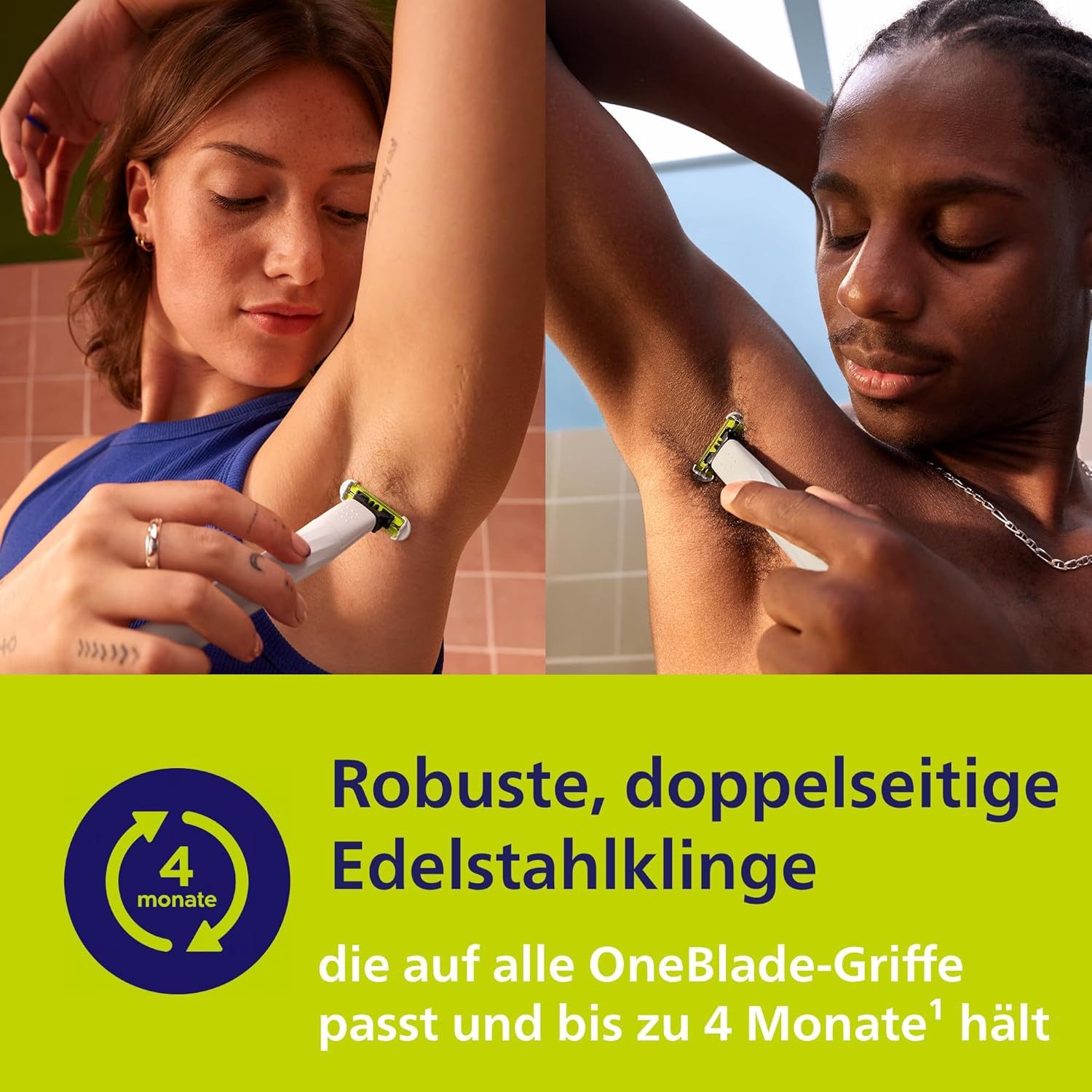 Philips Beauty-Trimmer OneBlade Intimate QP1924/30 Elektrischer Intimrasierer Frauen Männer, Intimrasur Damen Herren weiß