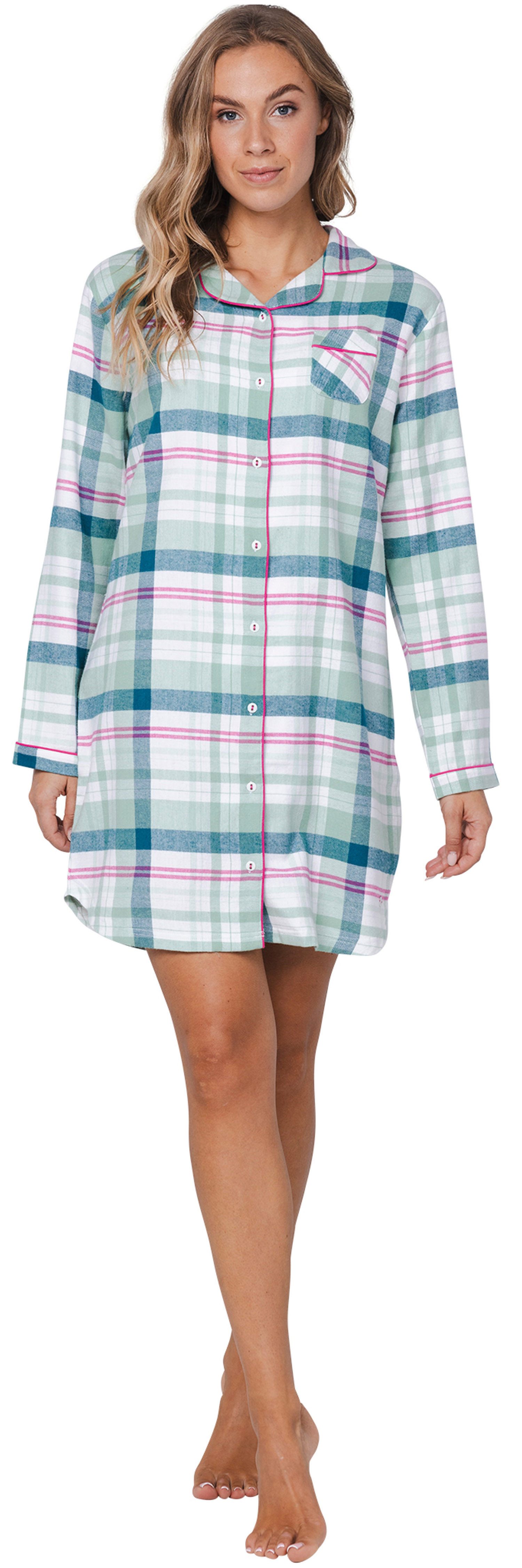 Pastunette Nachthemd Damen Flanell Schlafshirt (1-tlg) günstig online kaufen