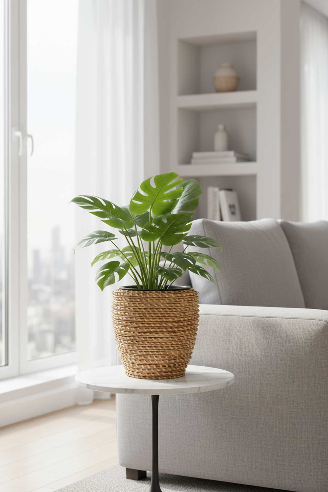 VIVANNO Blumentopf Rattan MASTELLO Rund - Natur Geflochten (1 St), 24x24 cm günstig online kaufen