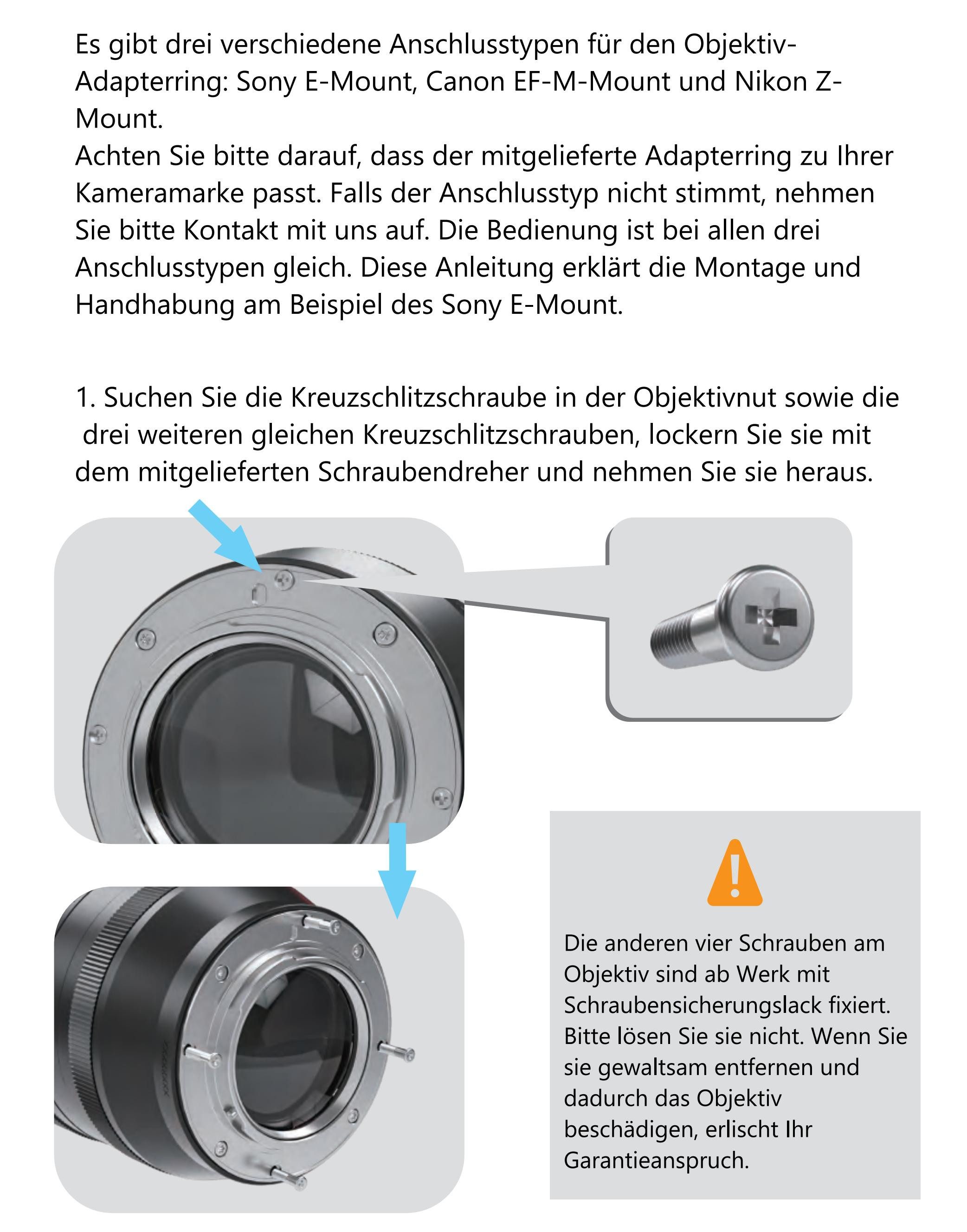 SIRUI SR 35mm Objektiv-Adapter, für 35mm Objektiv E/EF/Z-Bajonett auf MFT-Bajonett